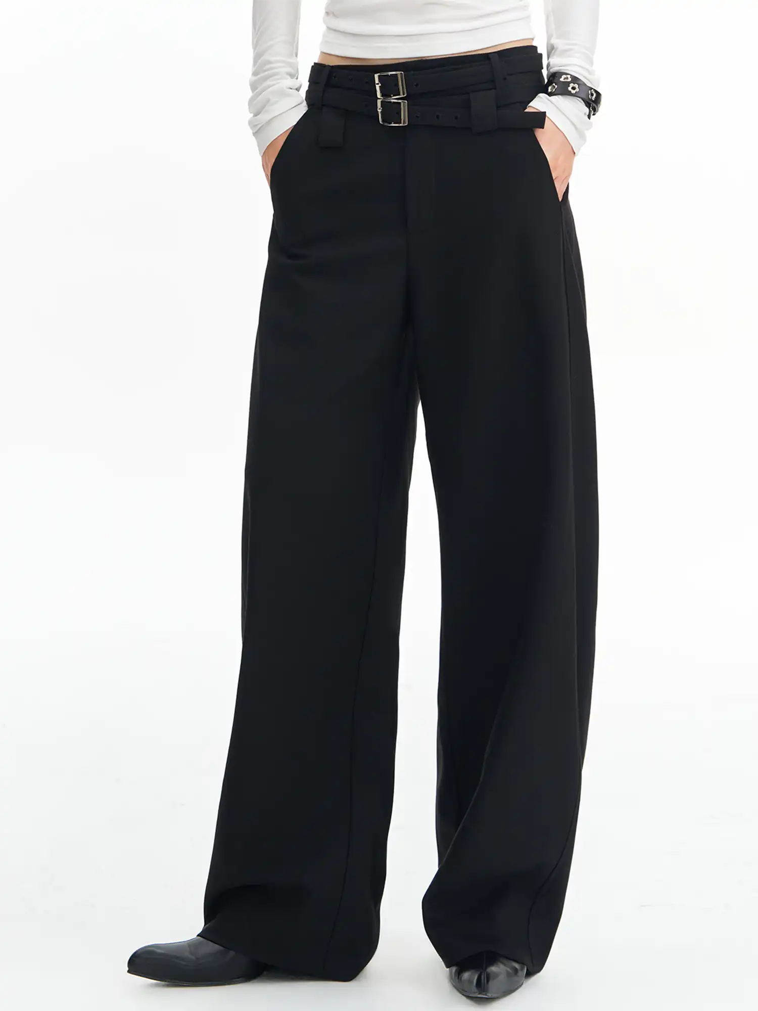 Deleteex Double Belt Wool Pants | Canton Collective