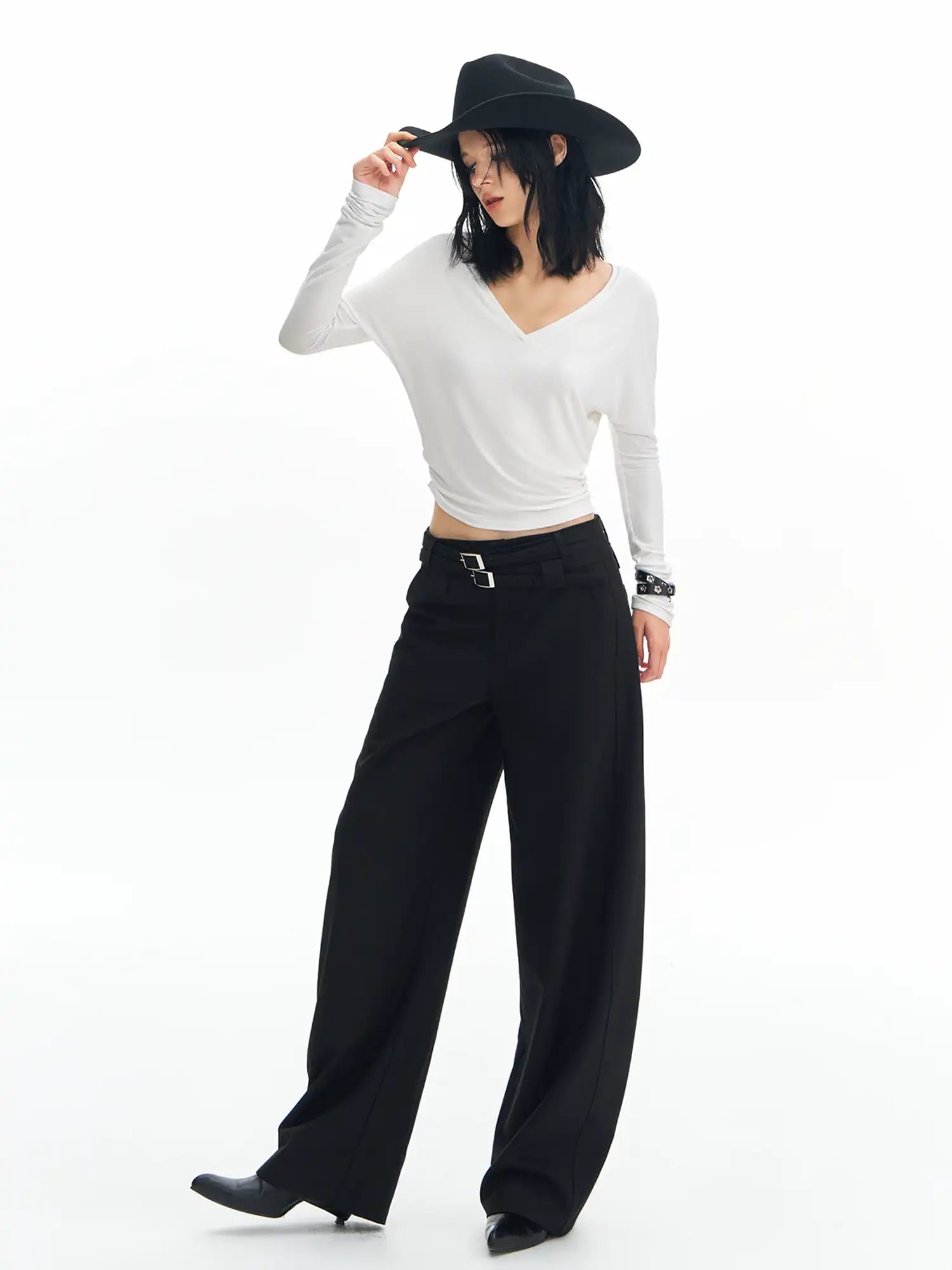 Deleteex Double Belt Wool Pants | Canton Collective