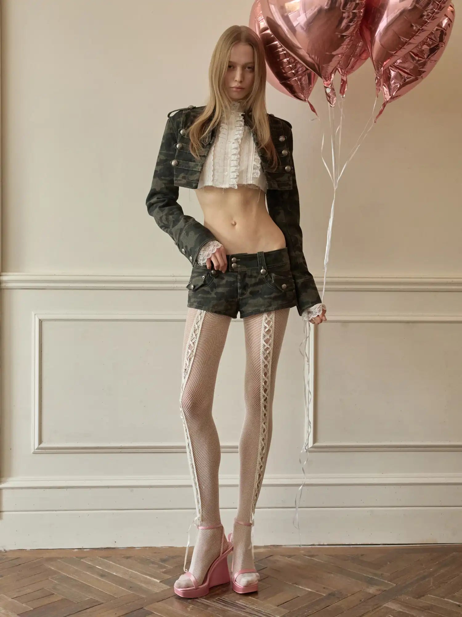 1Jinn Studio Double Breasted Camo Low Rise Hot Pants Shorts | Canton Collective