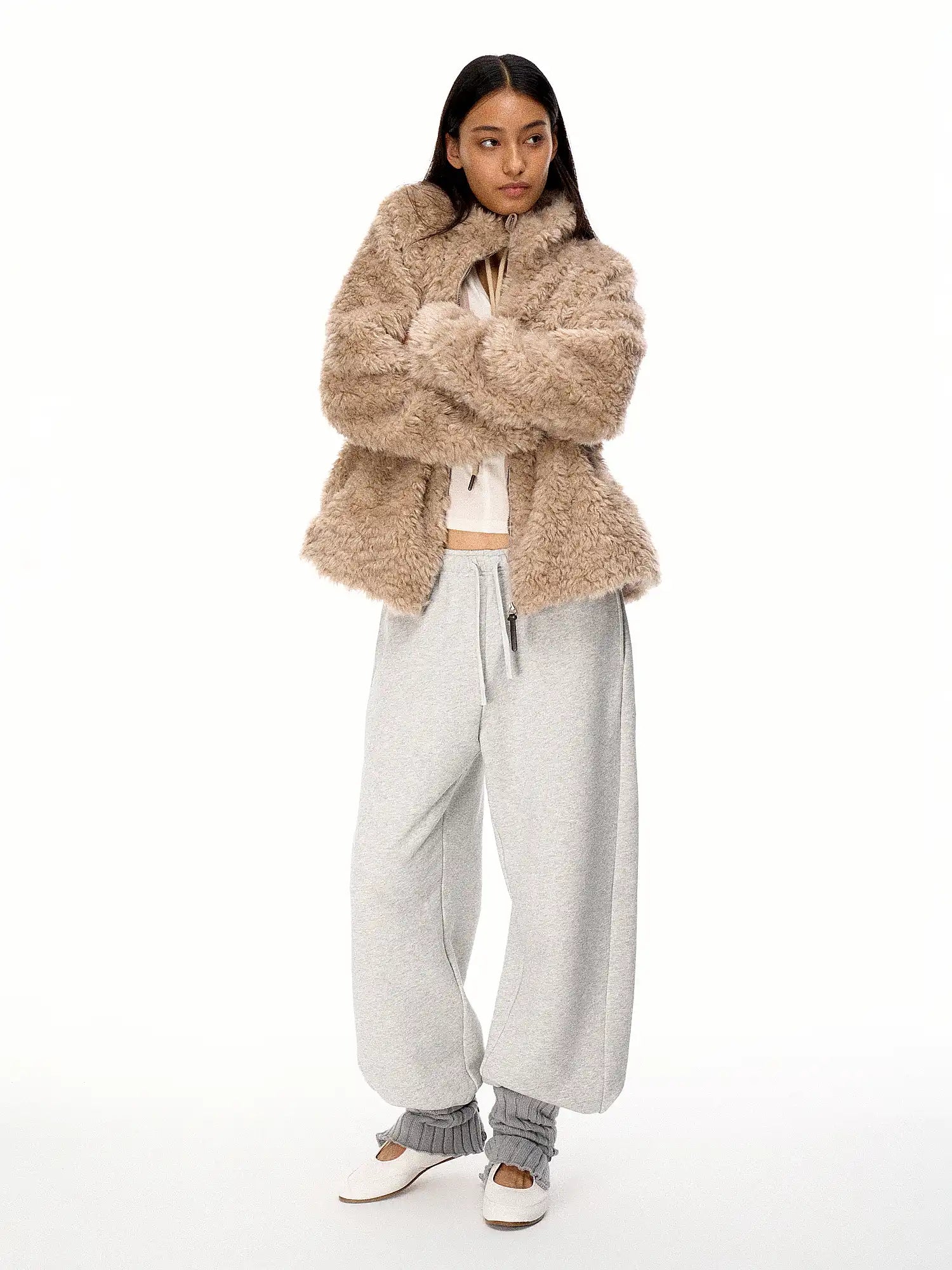 FirstFloor Drawstring Collar Waist Fur Coat | Canton Collective