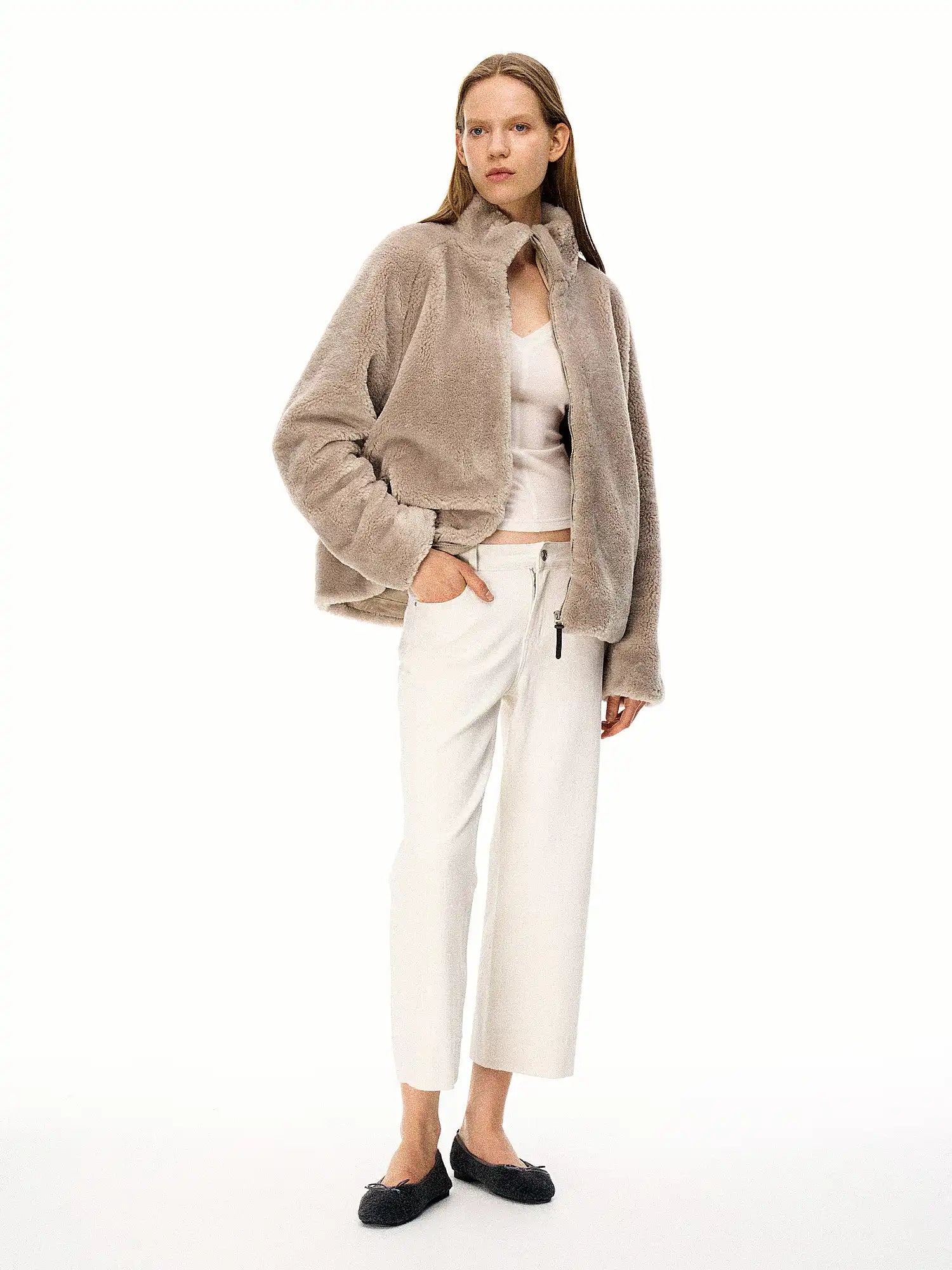 FirstFloor Drawstring Collar Waist Fur Coat | Canton Collective