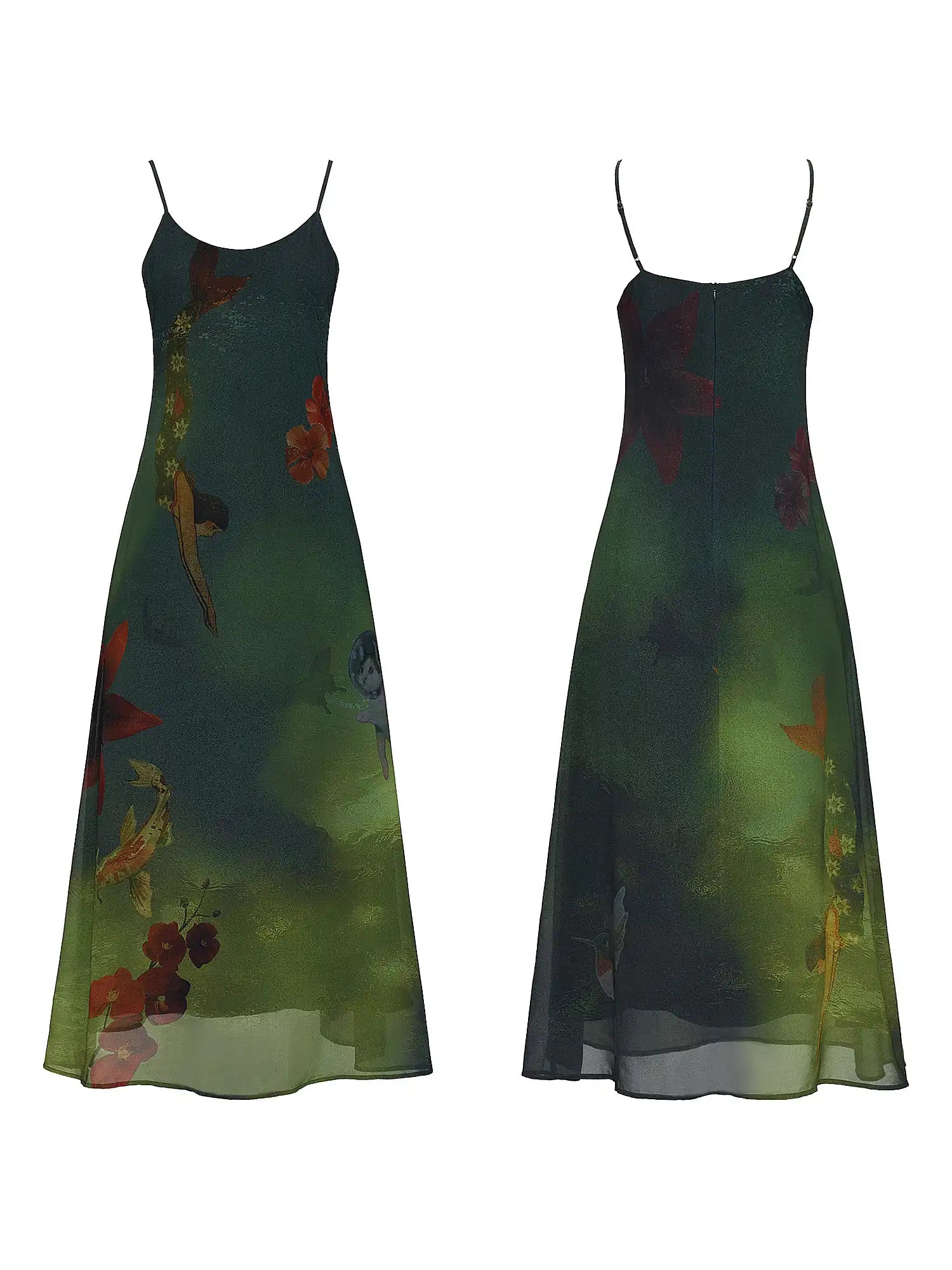 MAMC Dreamy Underwater Garden Slip Maxi Dress | Canton Collective
