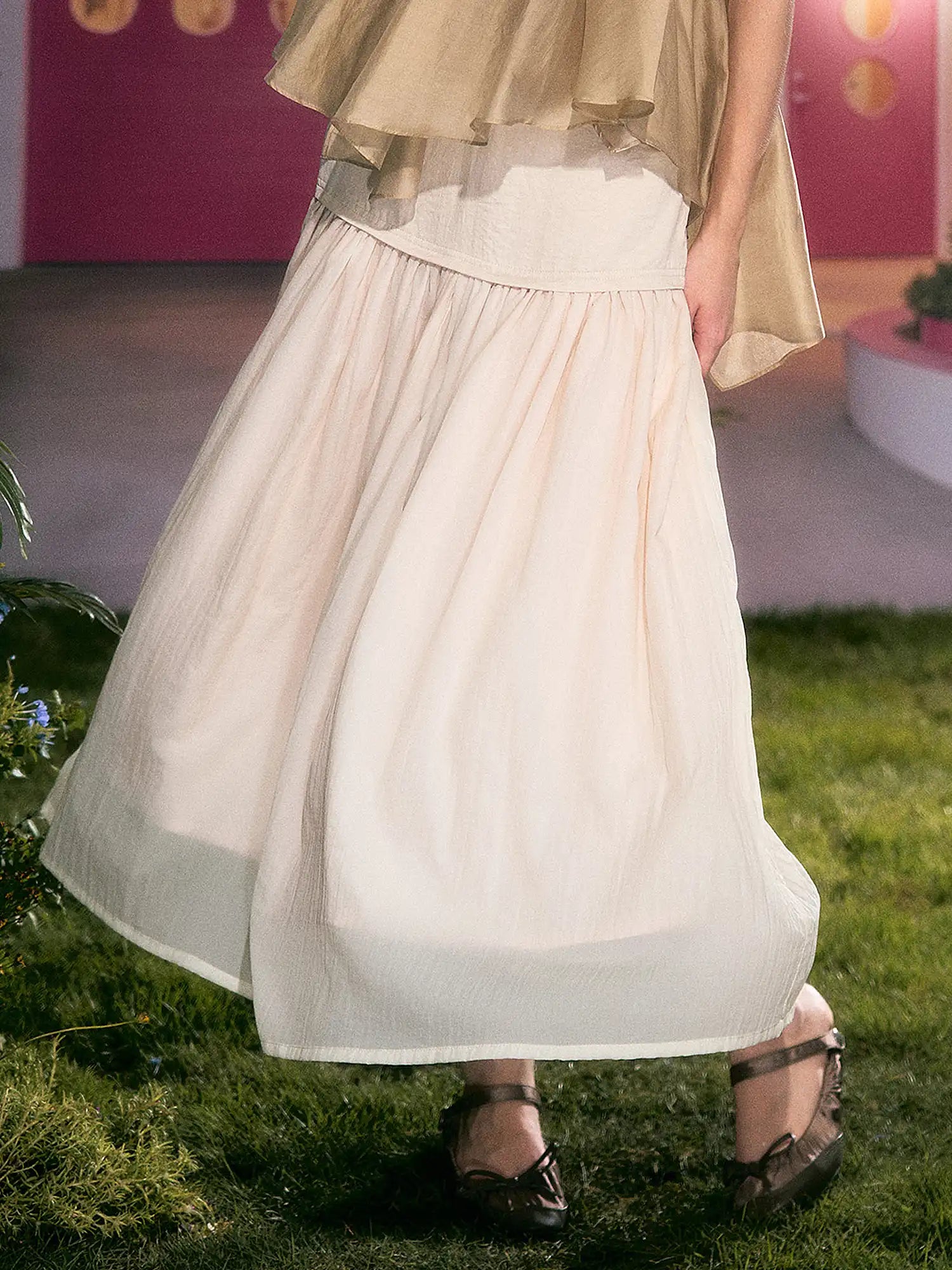 Deleteex Drop Waist Pleated Maxi Skirt | Canton Collective