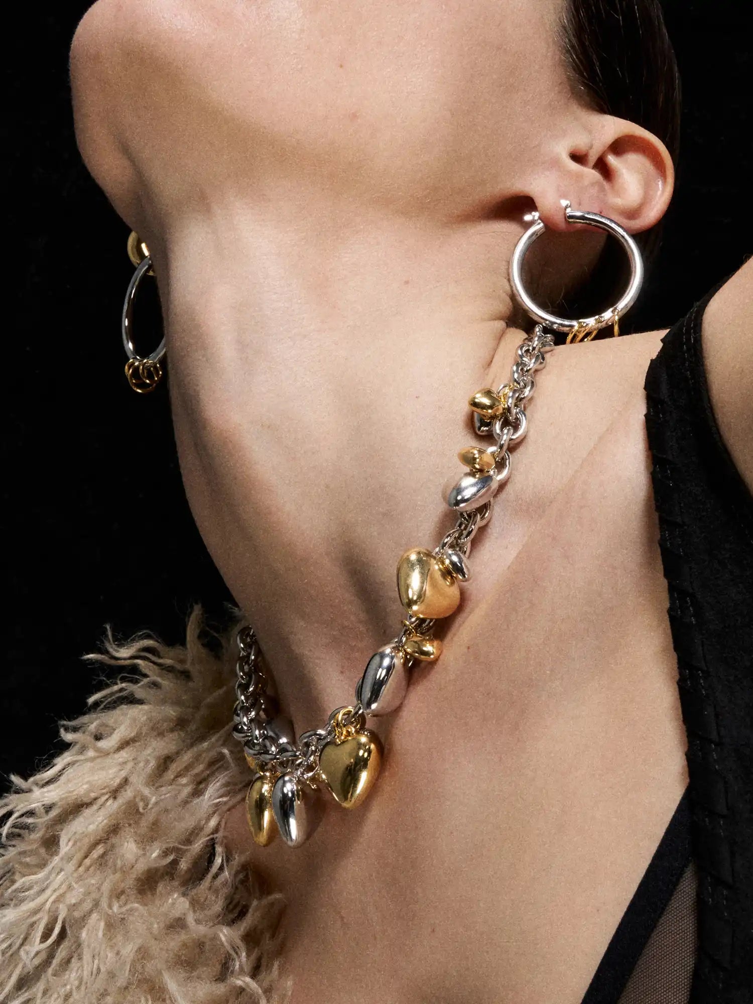 1Jinn M2M Dual-Tone Triple-Ring Layered Earrings | Canton Collective