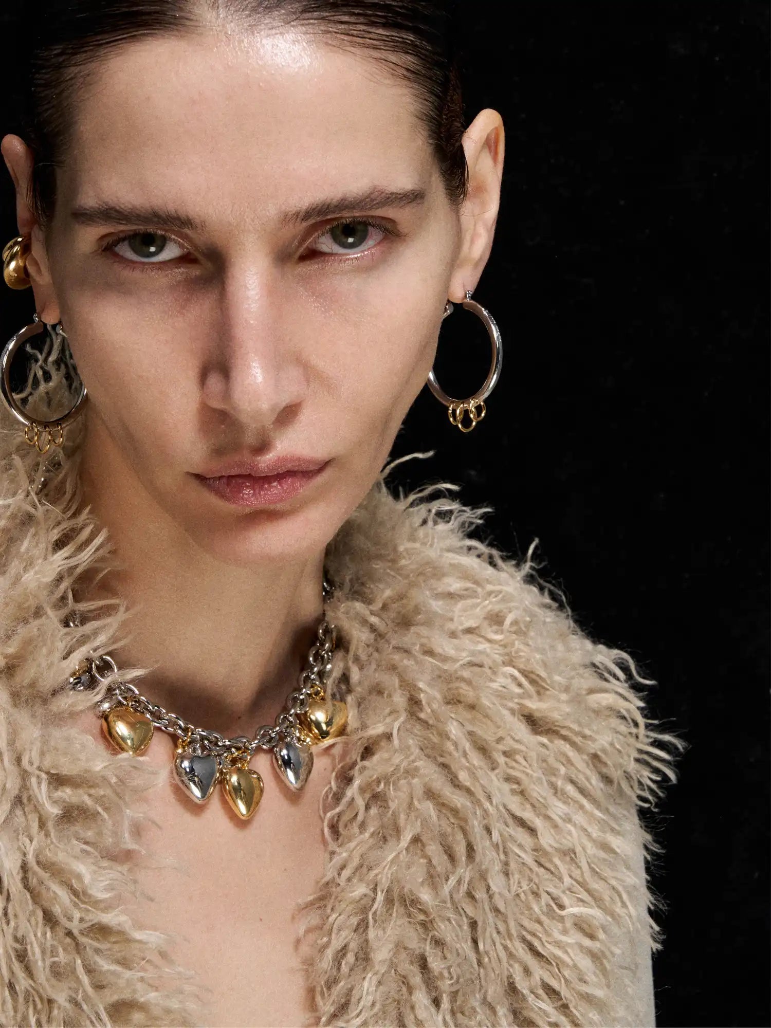 1Jinn M2M Dual-Tone Triple-Ring Layered Earrings | Canton Collective