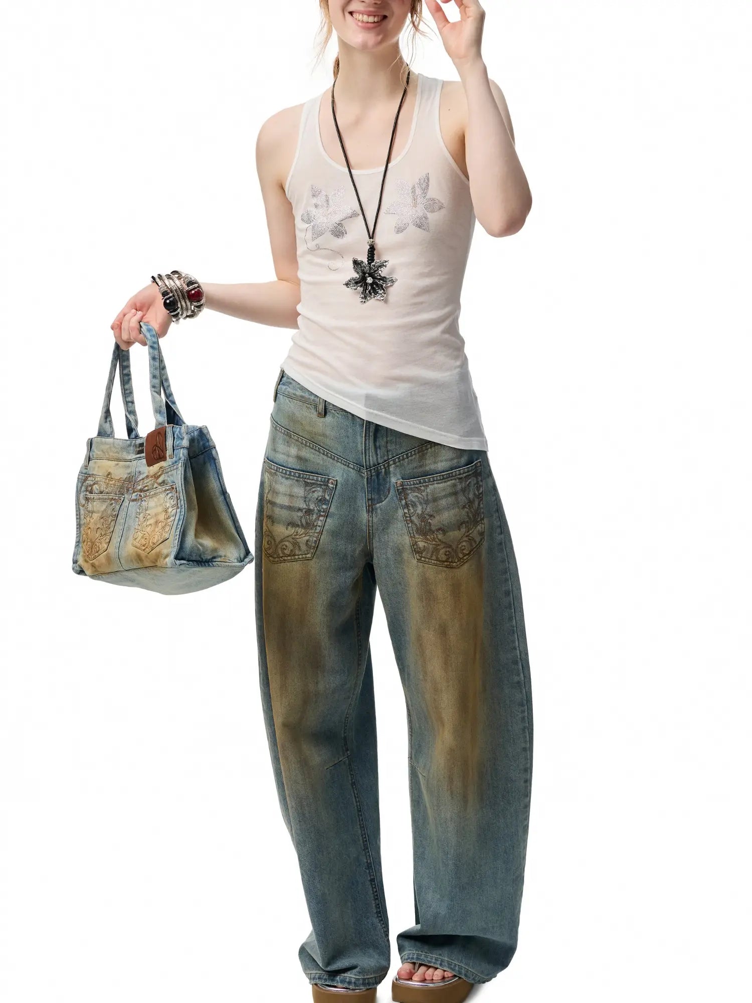 1Jinn Studio Dust-Wash Dislocated Jeans  | Canton Collective