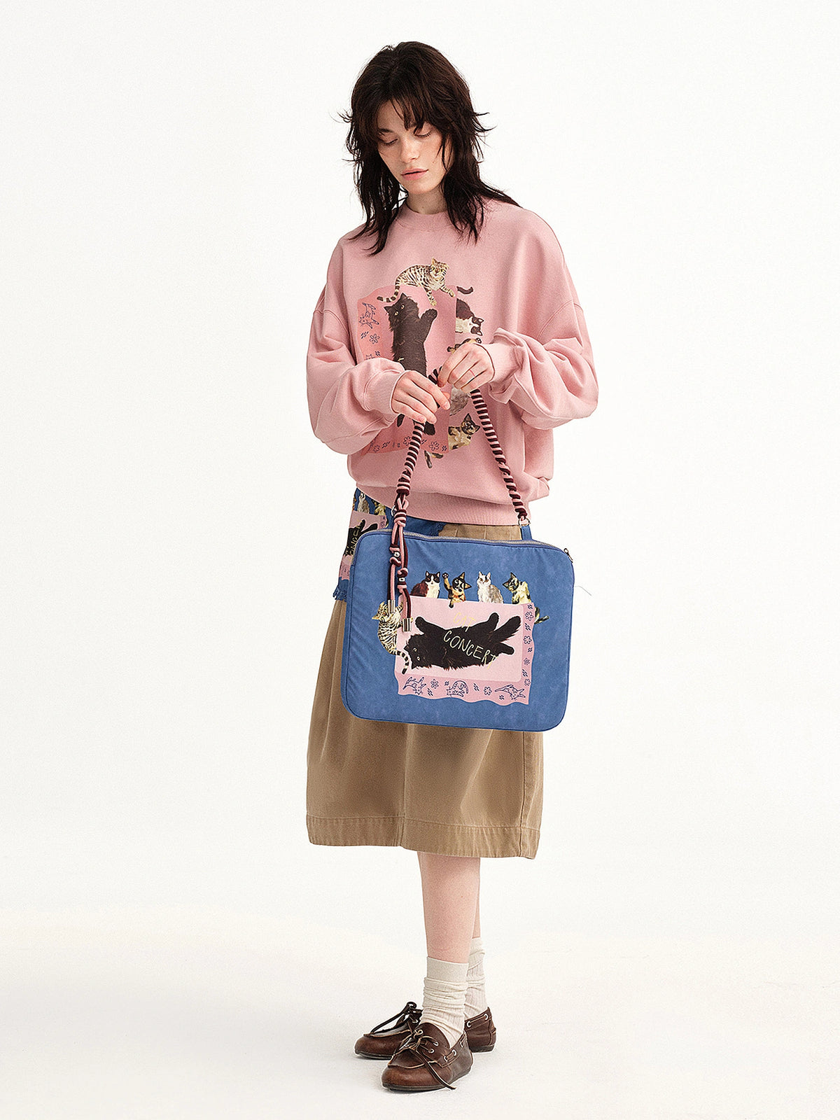 Outtheblue Dusty Pink Drop Shoulder Oversized Sweatshirt | Canton Collective