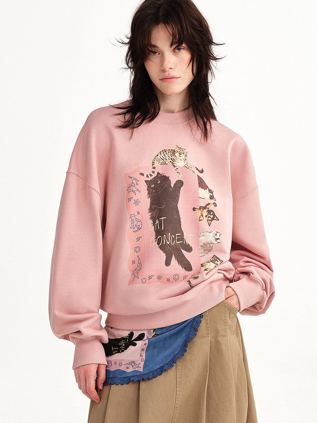 Outtheblue Dusty Pink Drop Shoulder Oversized Sweatshirt | Canton Collective