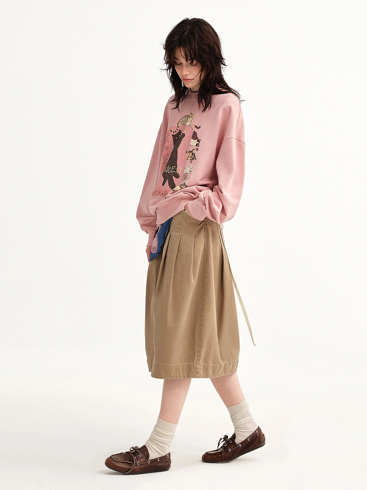 Outtheblue Dusty Pink Drop Shoulder Oversized Sweatshirt | Canton Collective