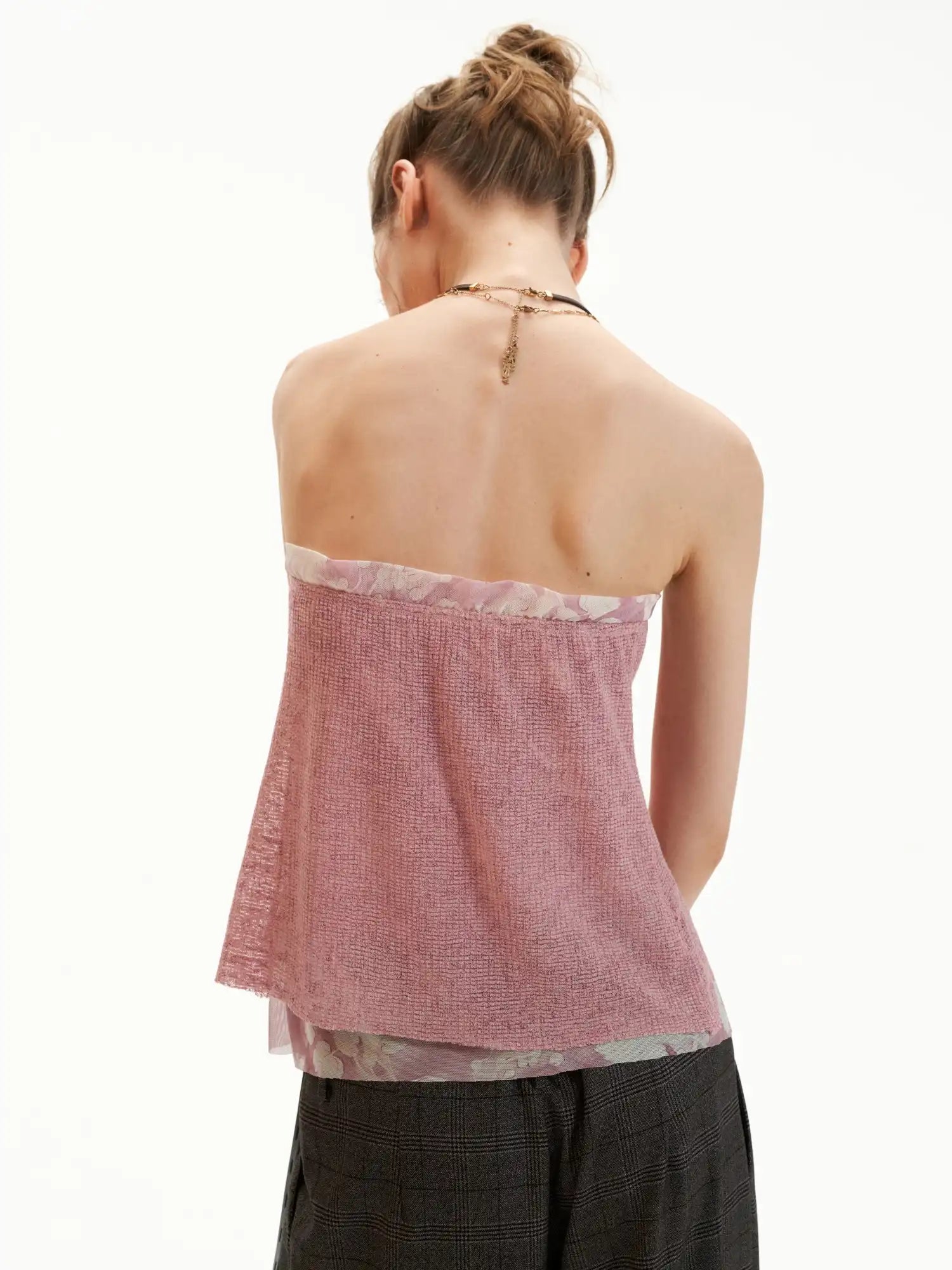 MAMC Dusty Rose Layered Gauze Bandeau Top | Canton Collective