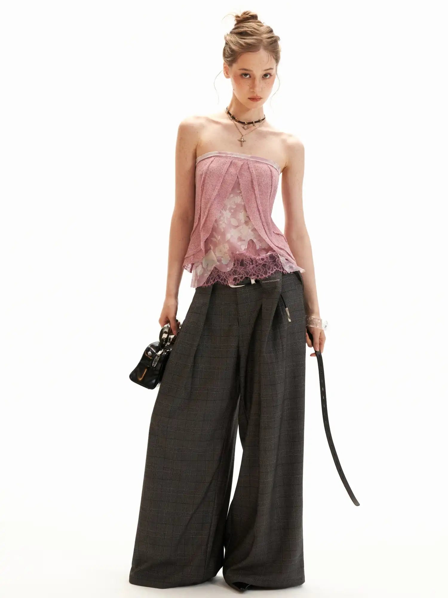 MAMC Dusty Rose Layered Gauze Bandeau Top | Canton Collective