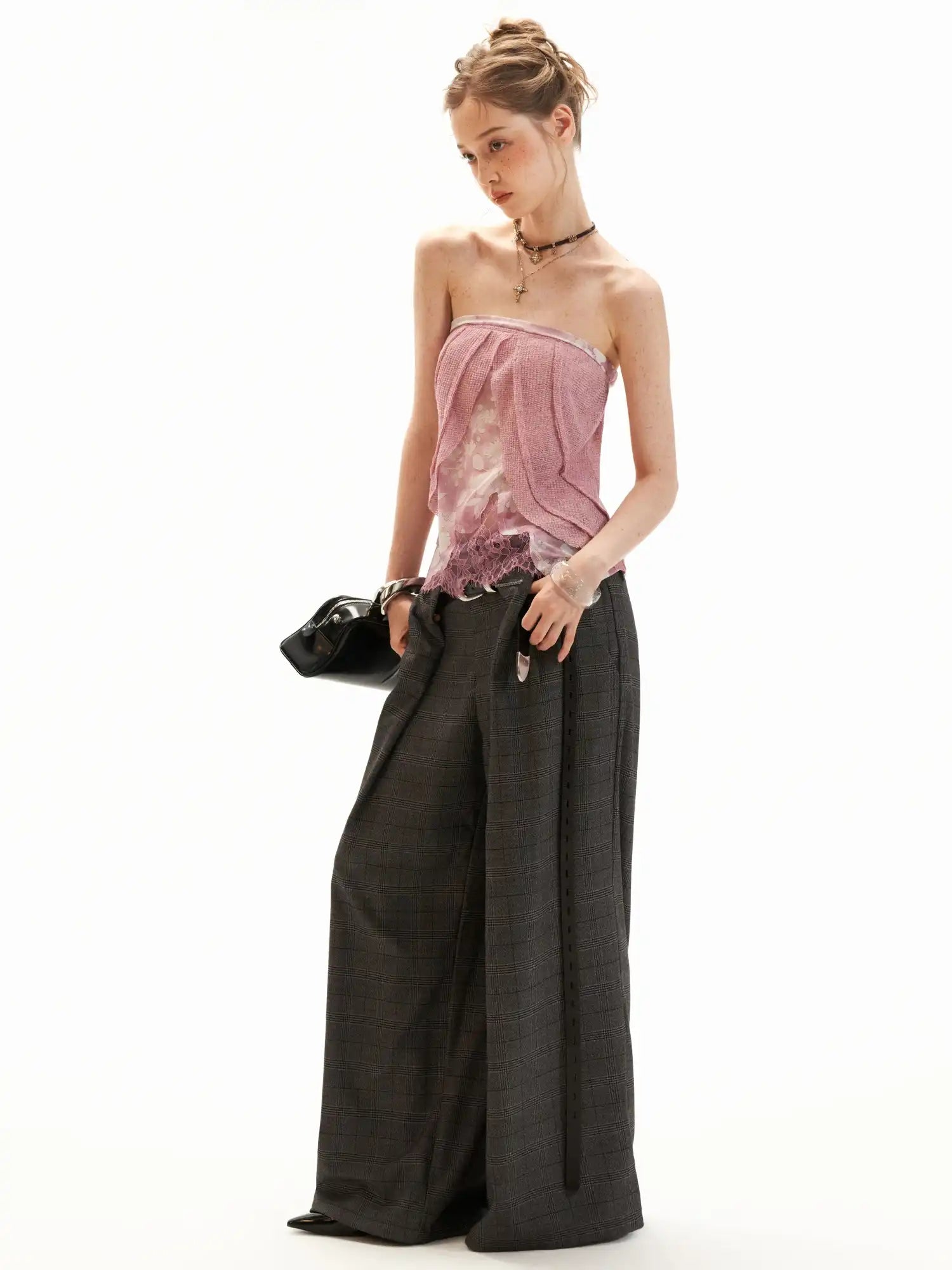 MAMC Dusty Rose Layered Gauze Bandeau Top | Canton Collective