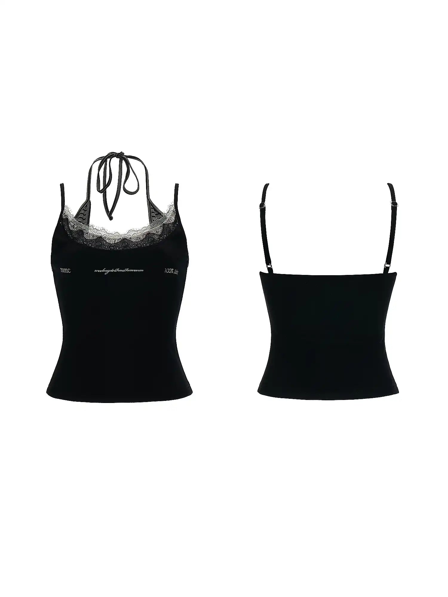MAMC Embroidered Layered Lace Trim Tank Top | Canton Collective