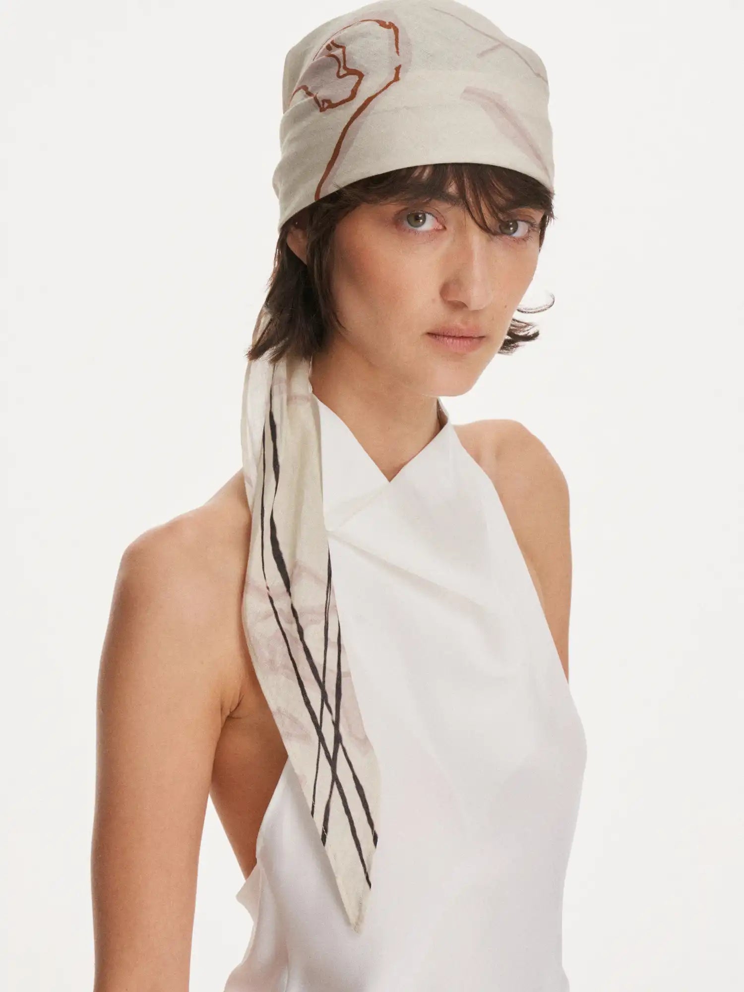 First Floor Equestrian Horse Print Linen Bandana Scarf | Canton Collective