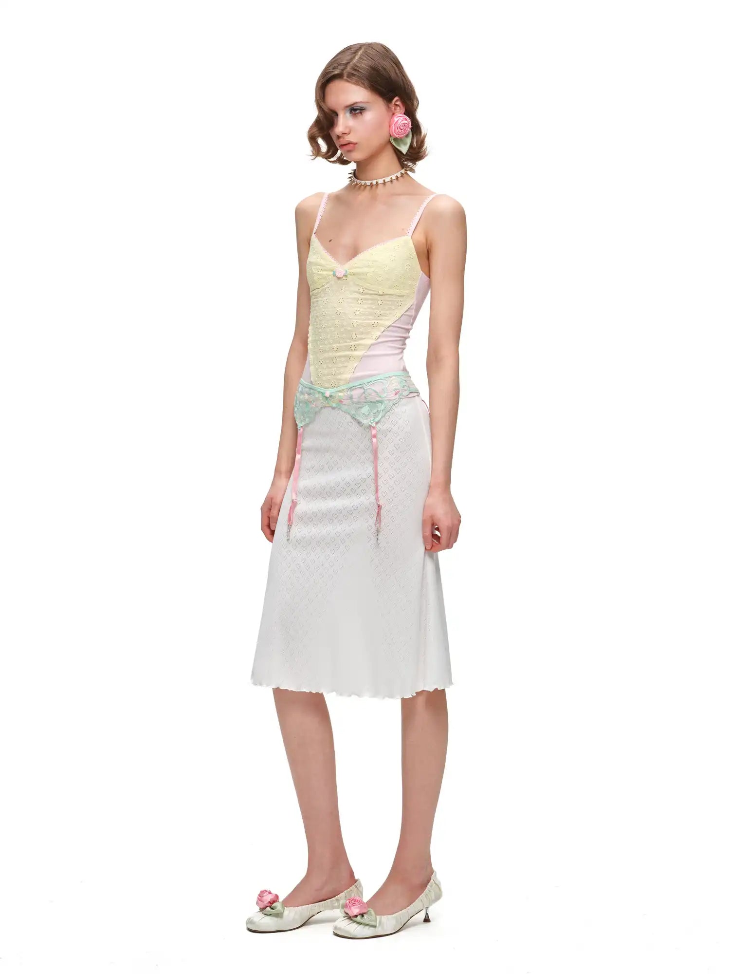 1Jinn Studio Eyelet Tank Top with Panel Ribbed Knit Camisole | Canton Collective