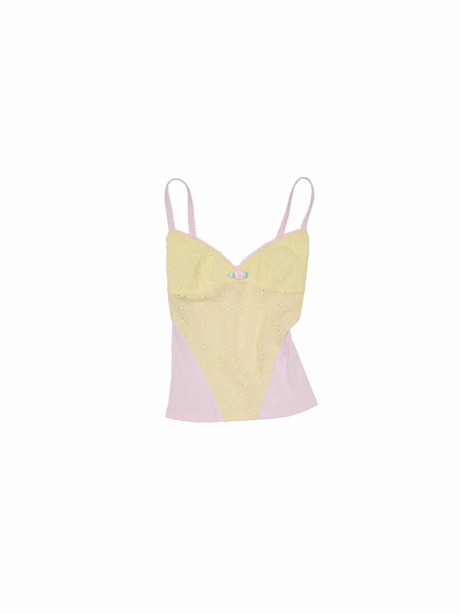 1Jinn Studio Eyelet Tank Top with Panel Ribbed Knit Camisole | Canton Collective