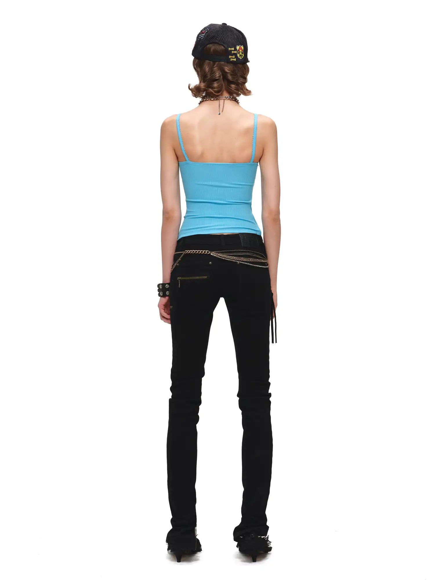 1Jinn Studio Eyelet Tank Top with Panel Ribbed Knit Camisole | Canton Collective