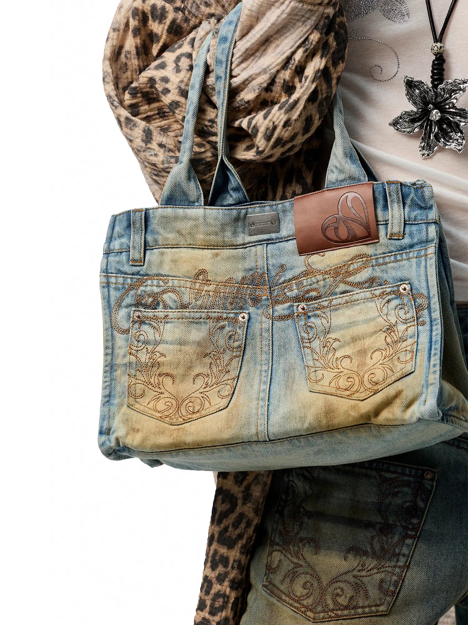  1Jinn Studio Faded Denim Tote | Canton Collective