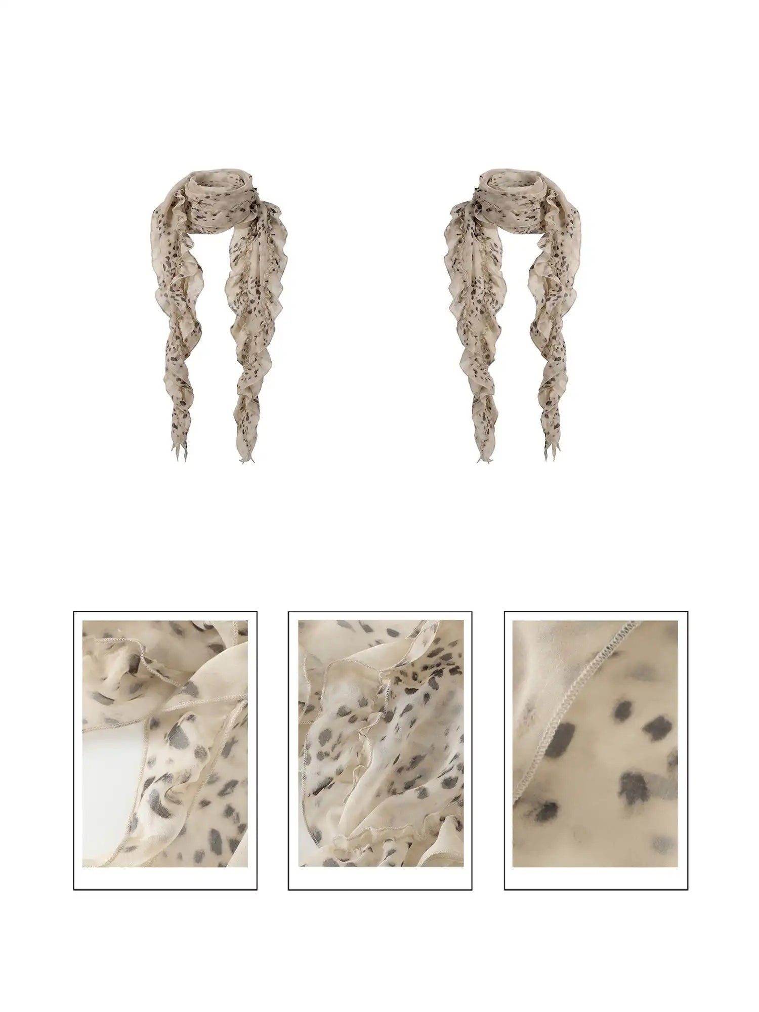 2th Desire Faded Leopard Sheer Chiffon Scarf | Canton Collective