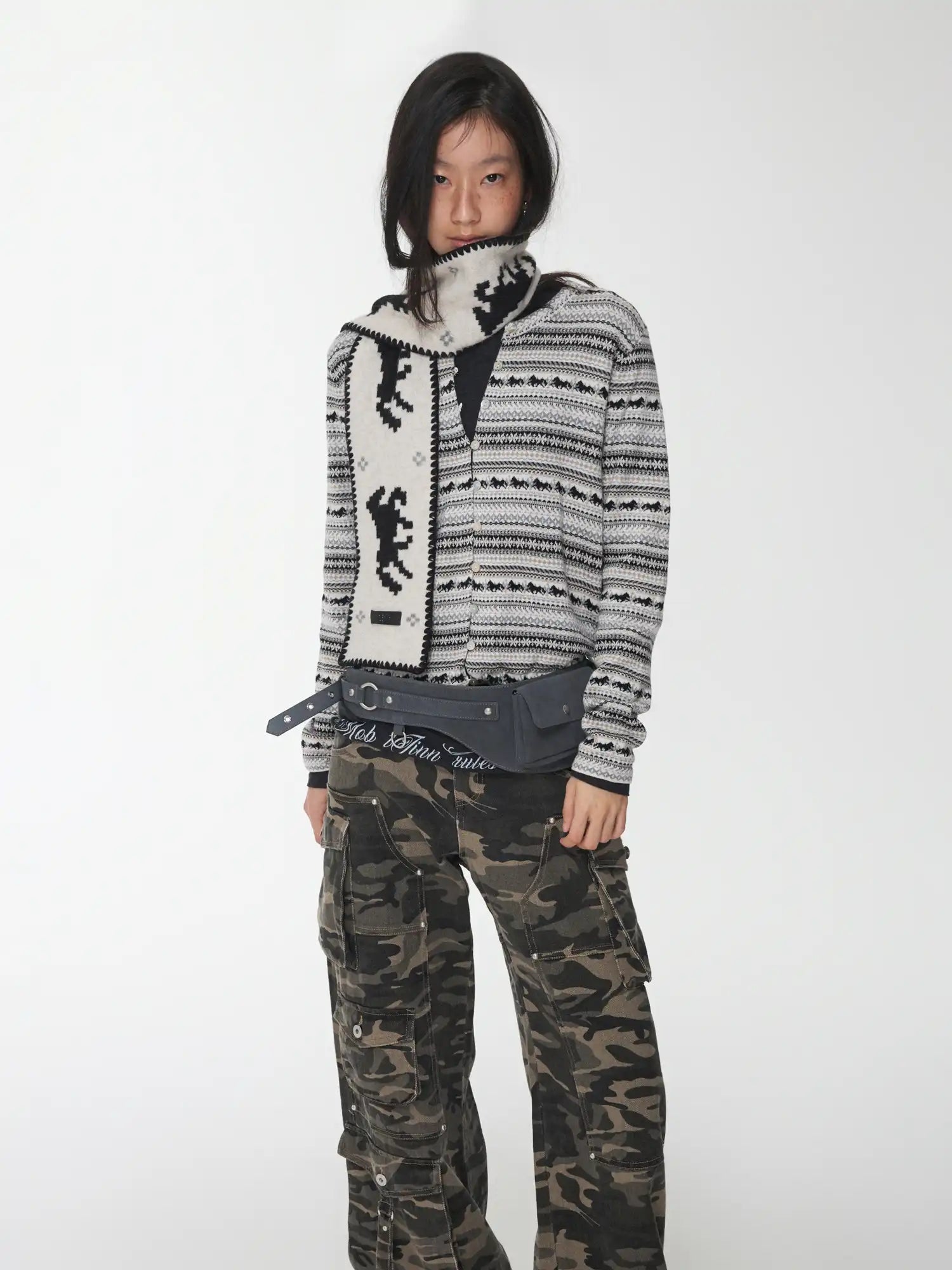 1Jinn Studio Fair Isle Drawstring Bud Cardigan | Canton Collective