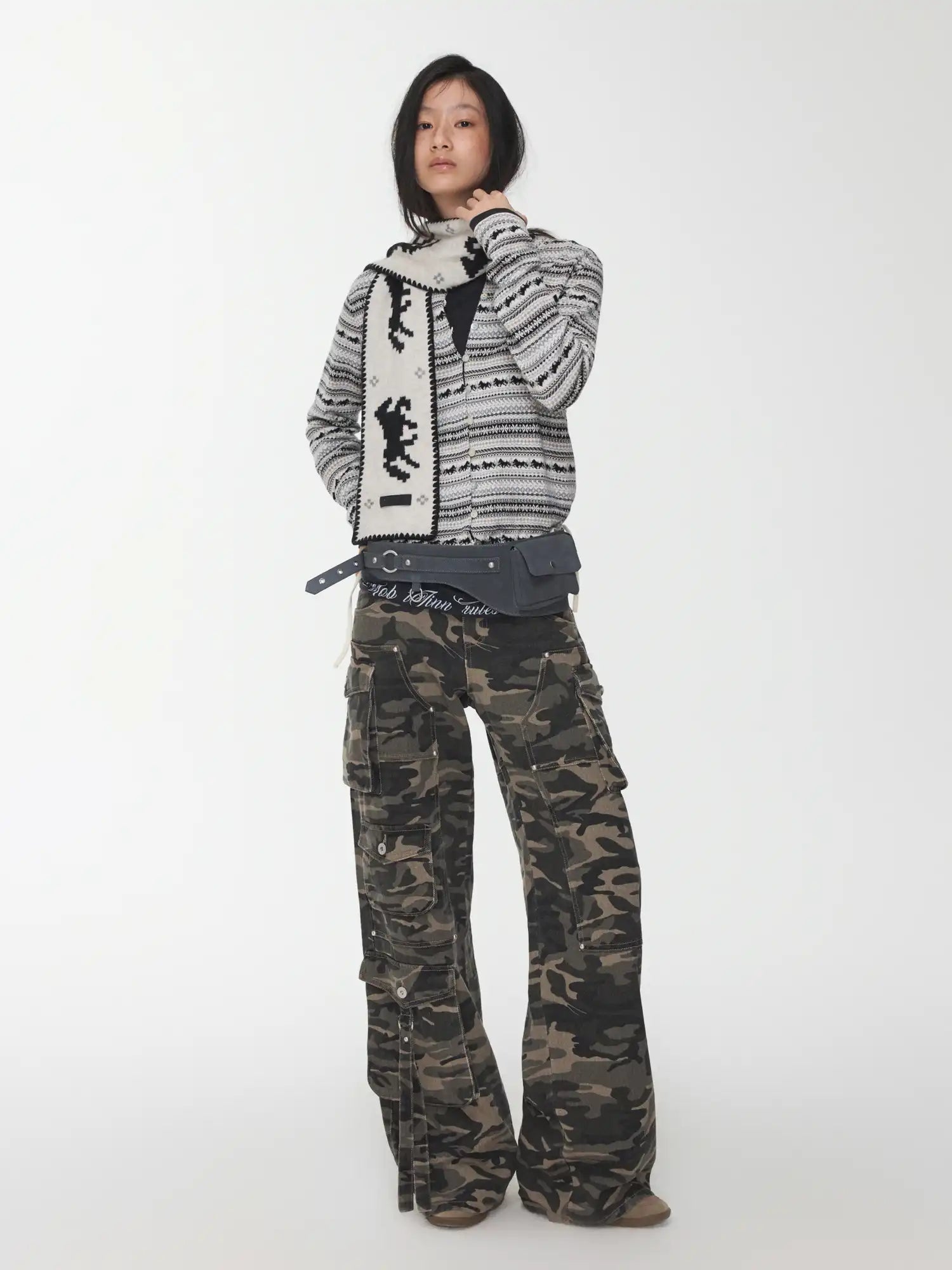 1Jinn Studio Fair Isle Drawstring Bud Cardigan | Canton Collective