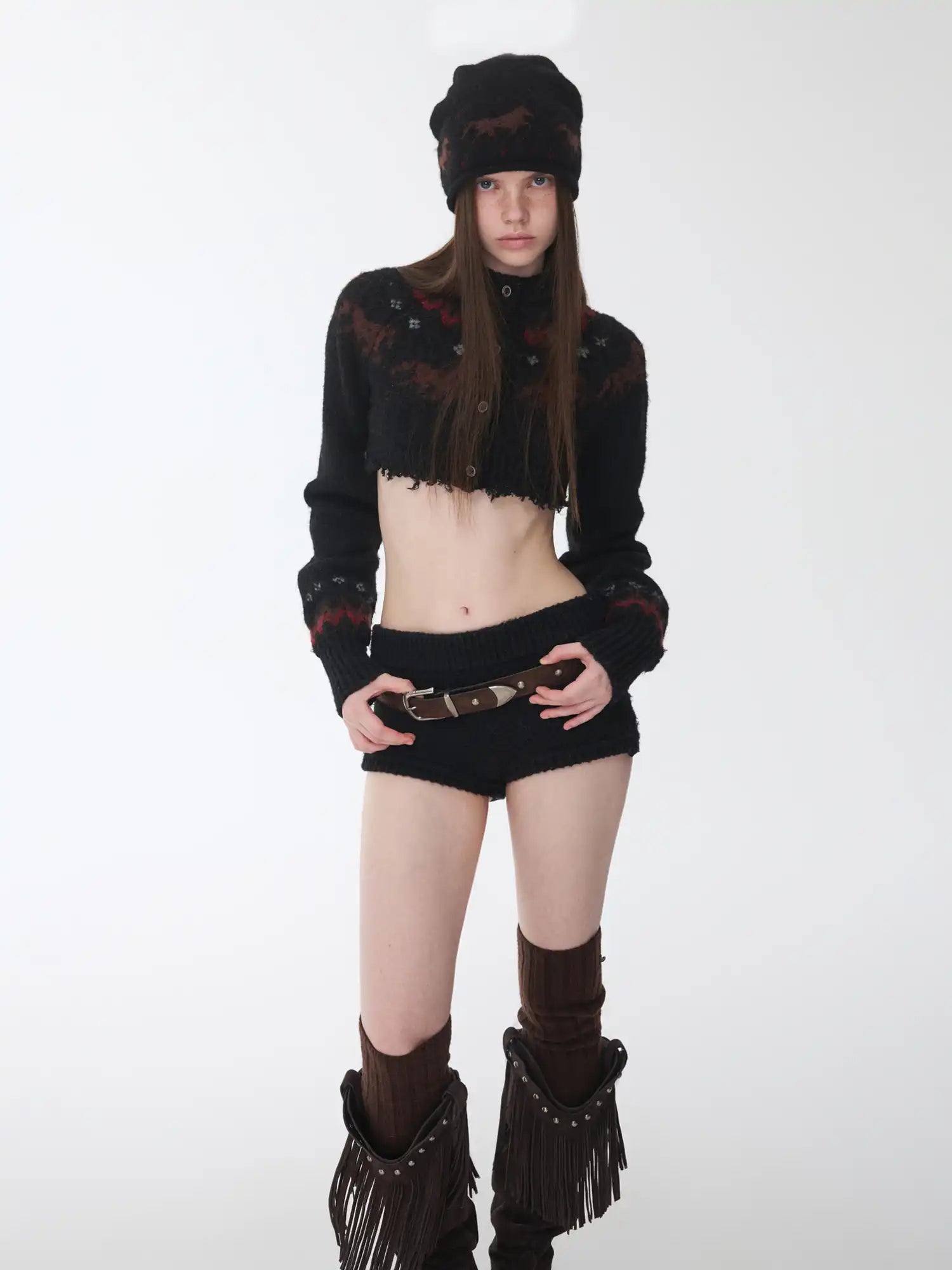 1Jinn Studio Fair Isle Pony Short Cardigan | Canton Collective