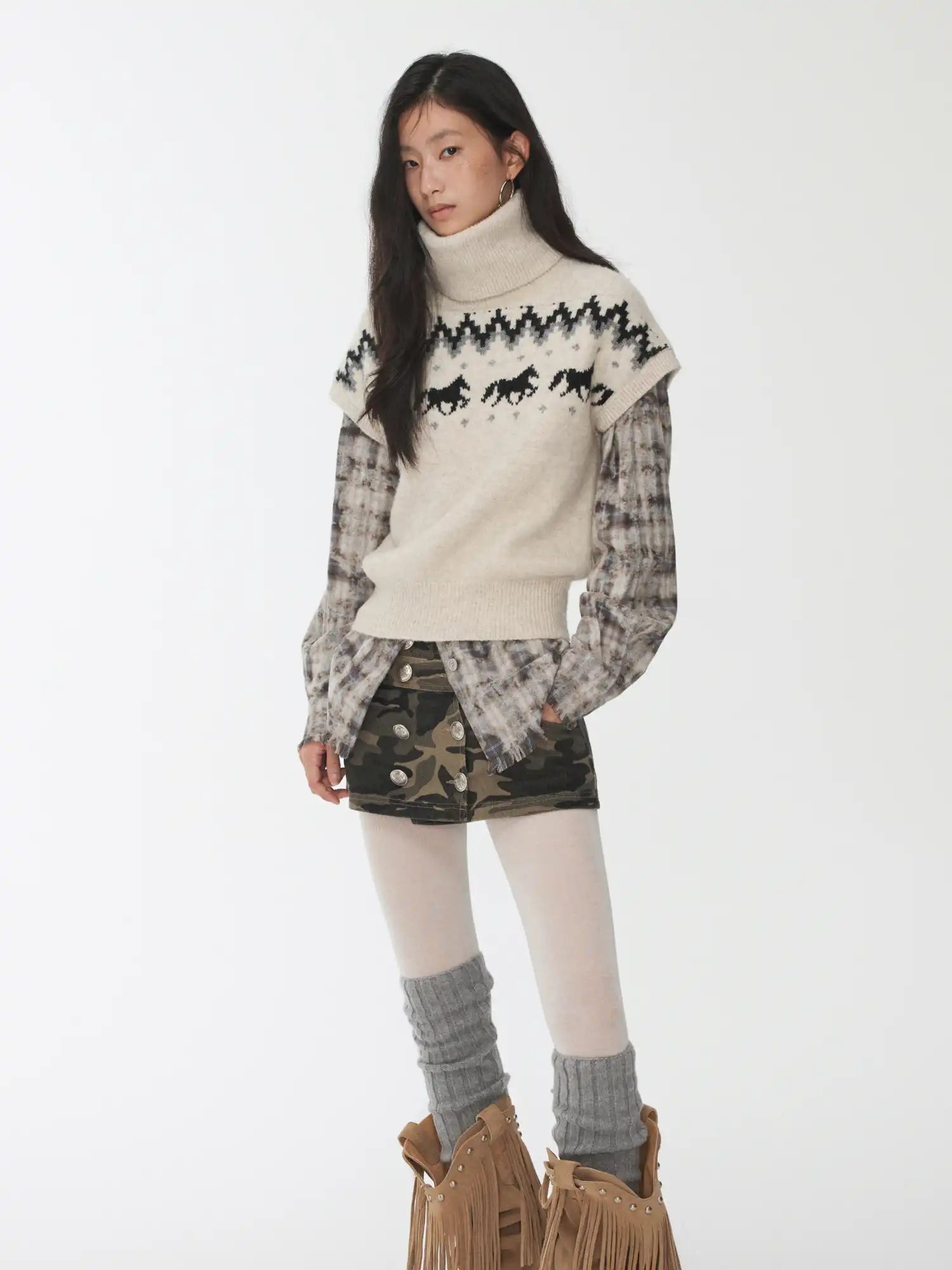 1Jinn Studio Fair Isle Short-Sleeved Sweater | Canton Collective