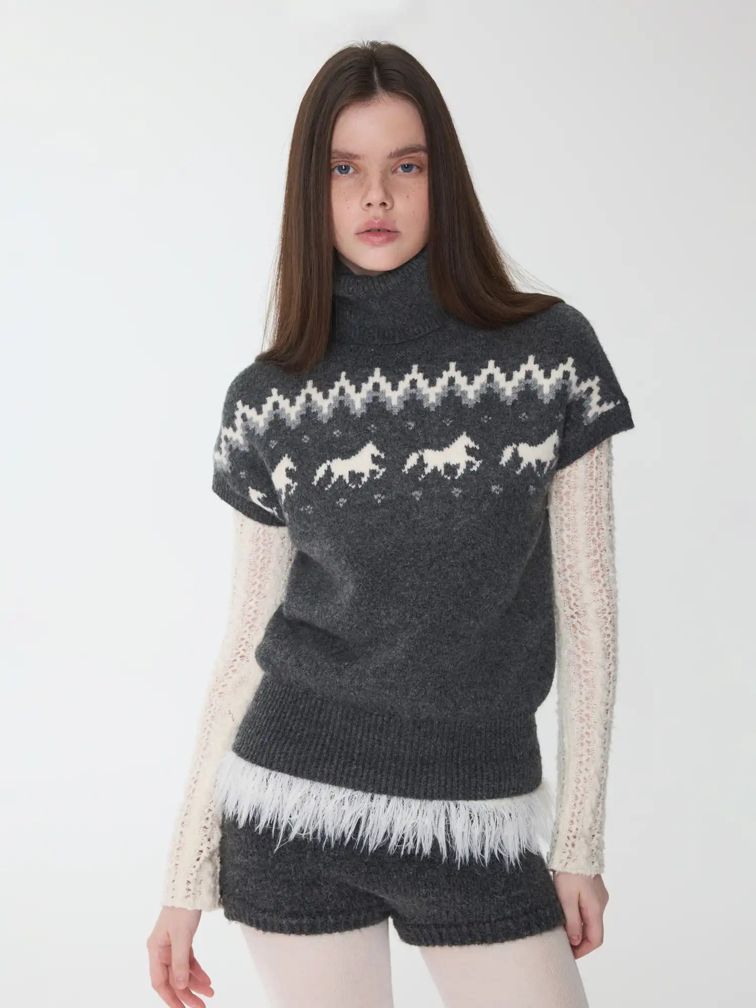 1Jinn Studio Fair Isle Short-Sleeved Sweater | Canton Collective