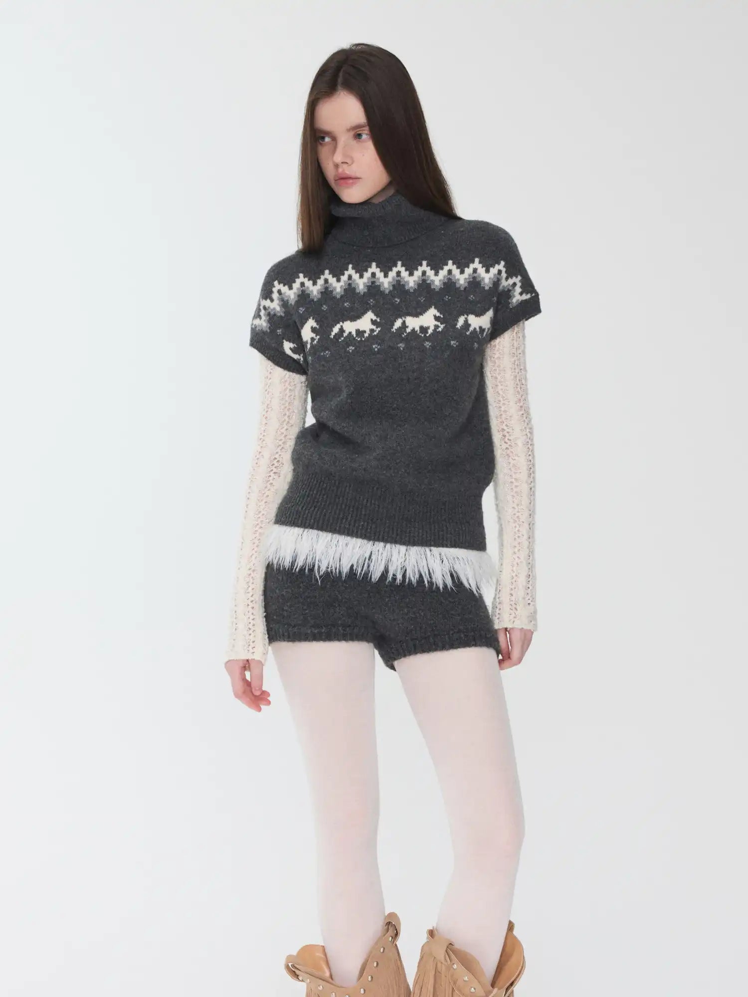 1Jinn Studio Fair Isle Short-Sleeved Sweater | Canton Collective