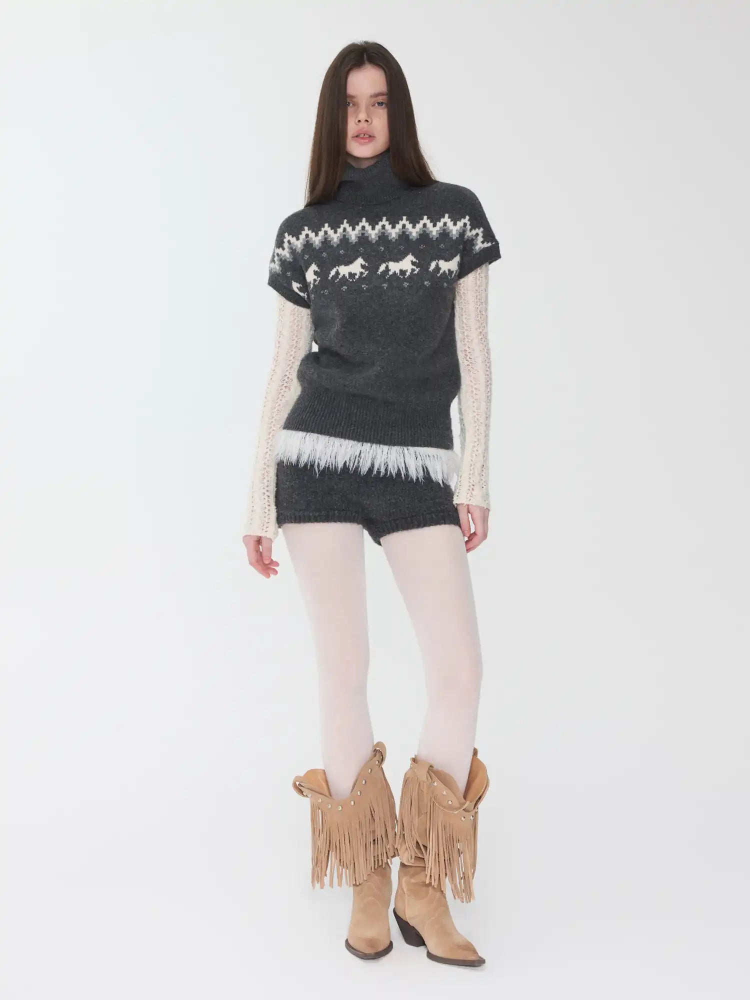 1Jinn Studio Fair Isle Short-Sleeved Sweater | Canton Collective