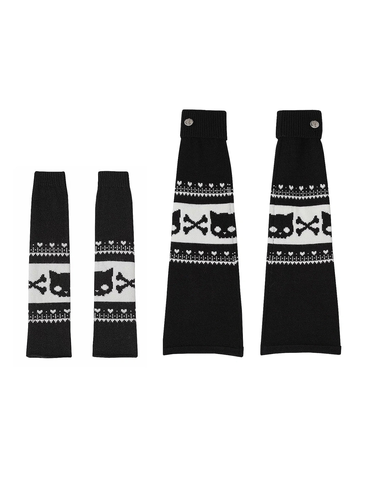 Deleteex Fair Isle Skull-Cat Knit Leg Warmers | Canton Collective