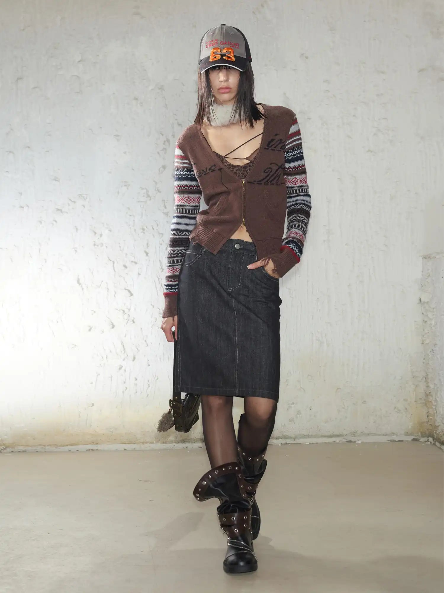 2th Desire Fair Isle Sleeve Cardigan | Canton Collective