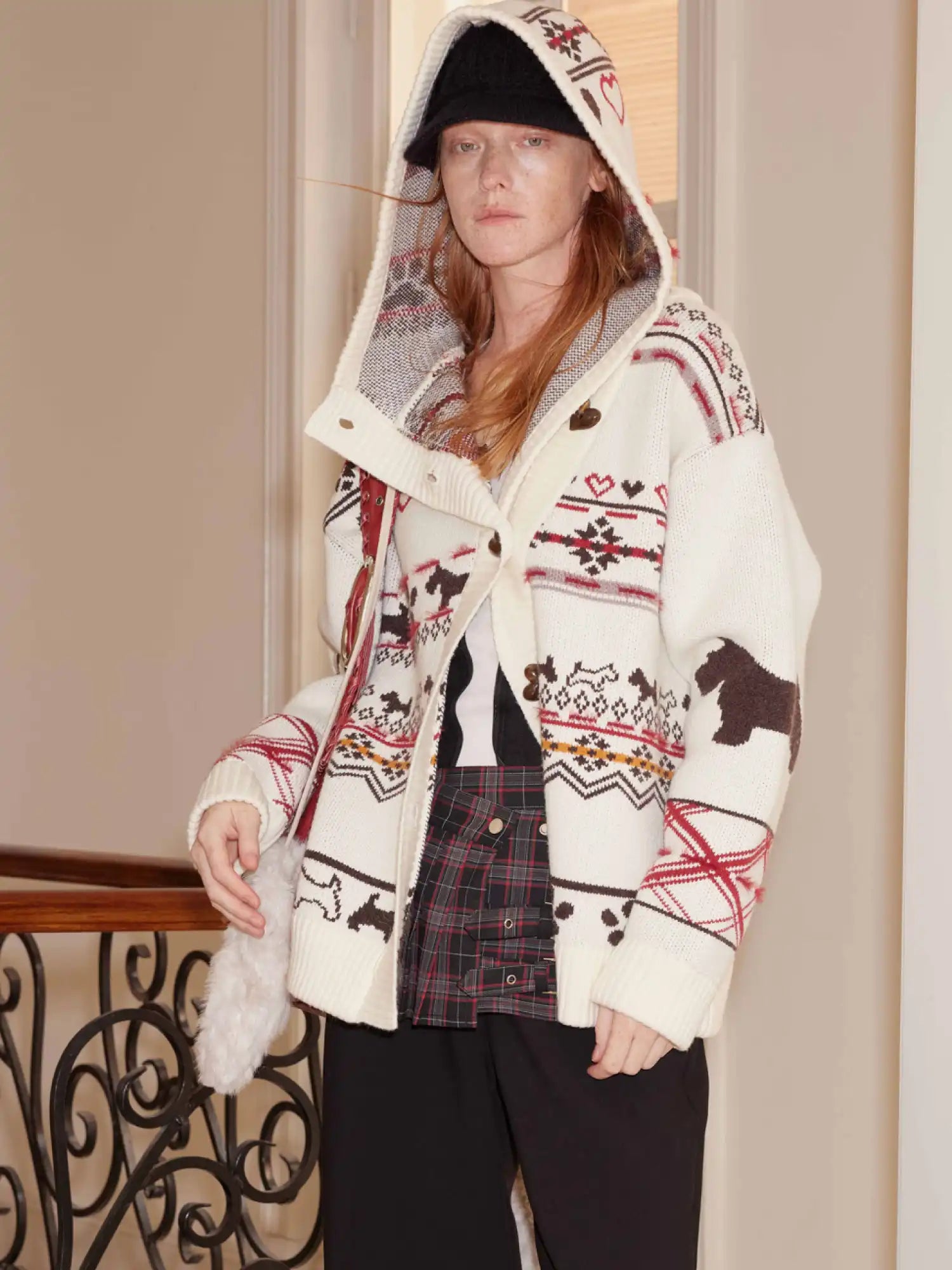 2th Desire Fair Isle Wool Jacquard Hoodie Cardigan | Canton Collective