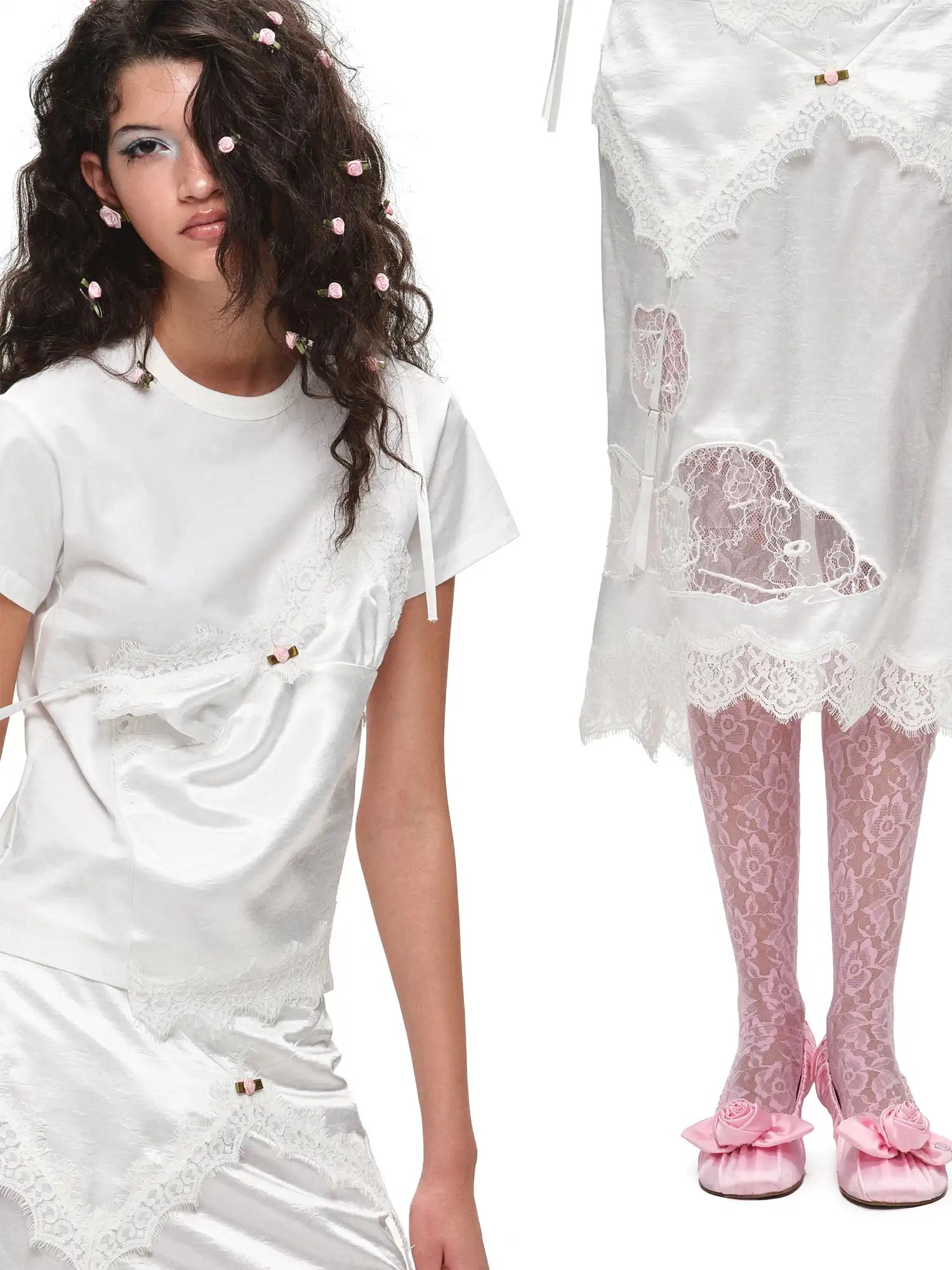 1Jinn Studio Faux-Layered Lace Cami Short Sleeve Tee | Canton Collective