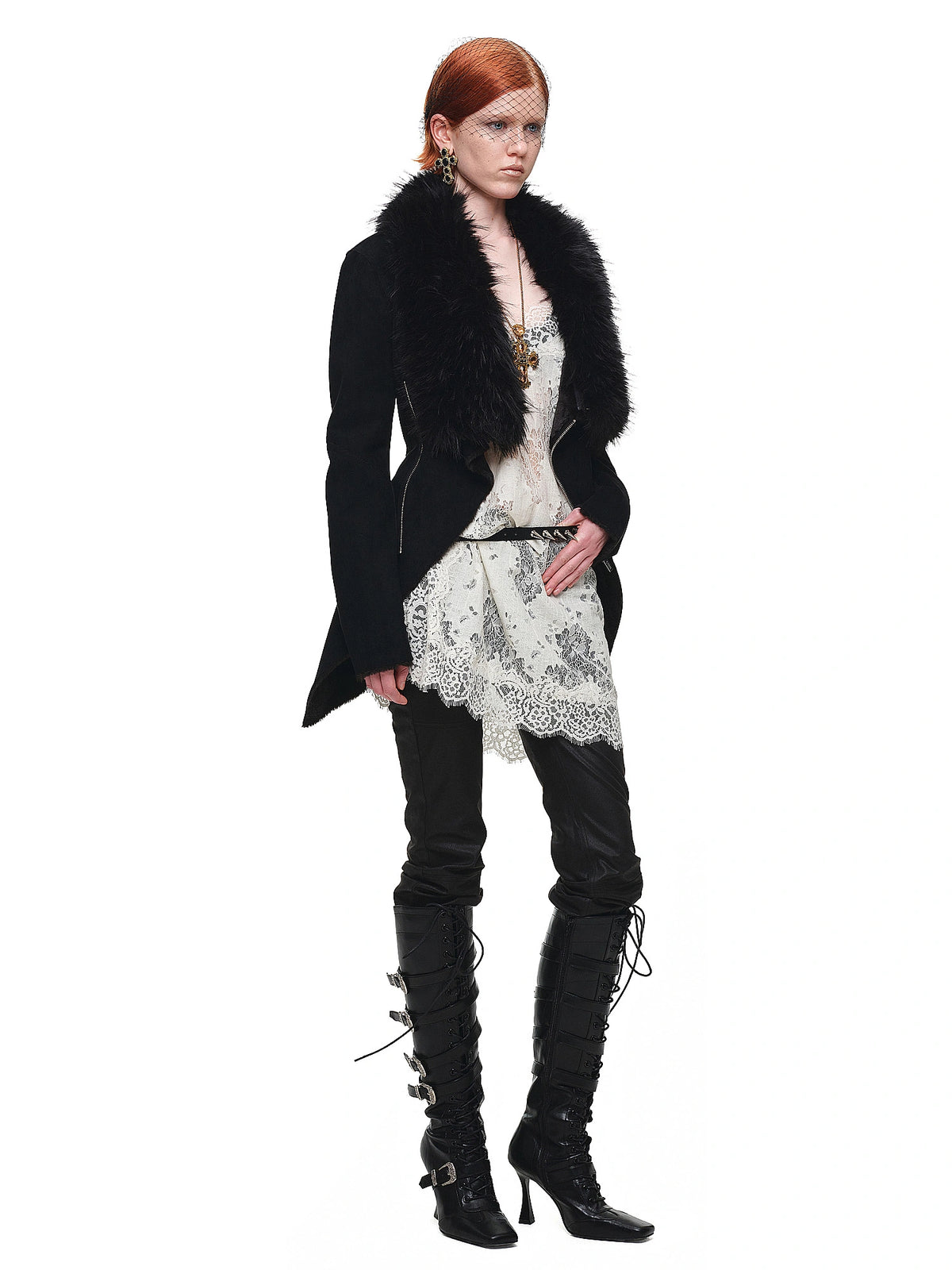 1Jinn Studio Faux Fur Suede Asymmetric Jacket | Canton Collective