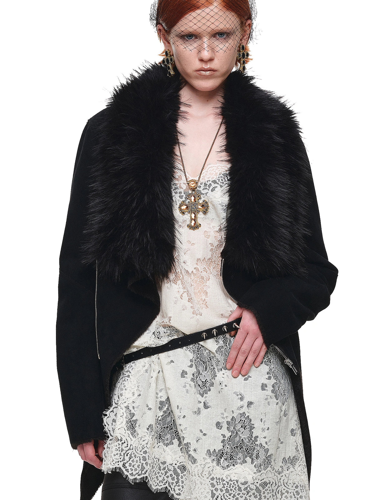 1Jinn Studio Faux Fur Suede Asymmetric Jacket | Canton Collective