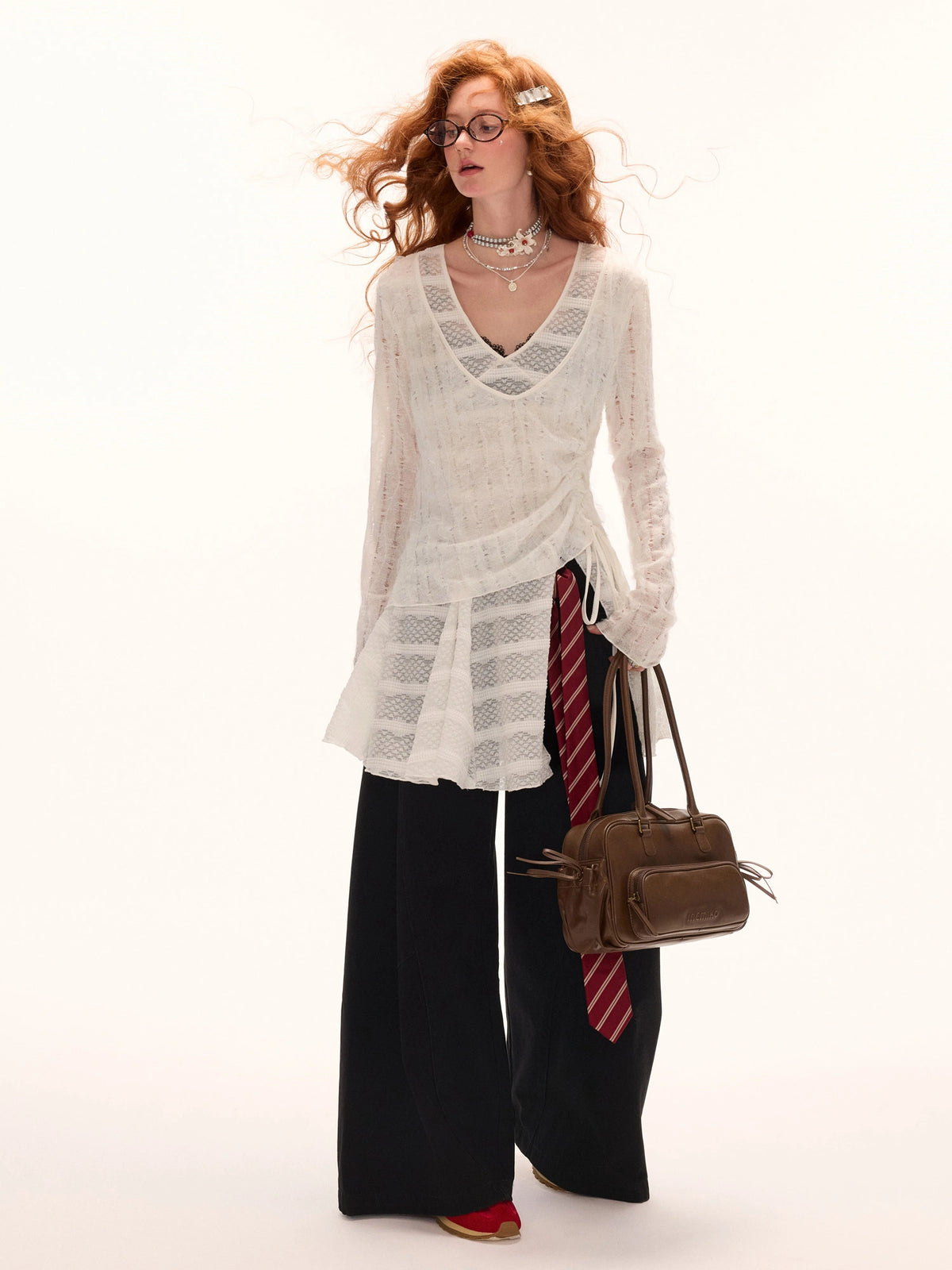 MAMC Faux Two-Piece Long Sleeve Lace Top | Canton Collective