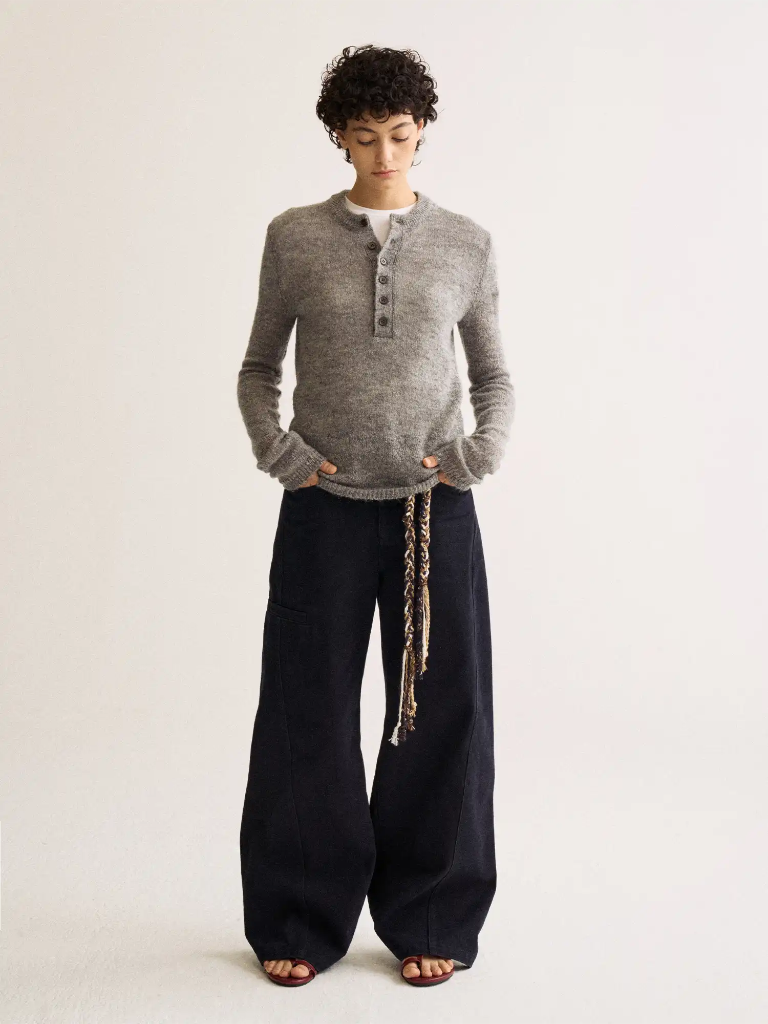 FirstFloor Fitted Henley Neck Sweater | Canton Collective