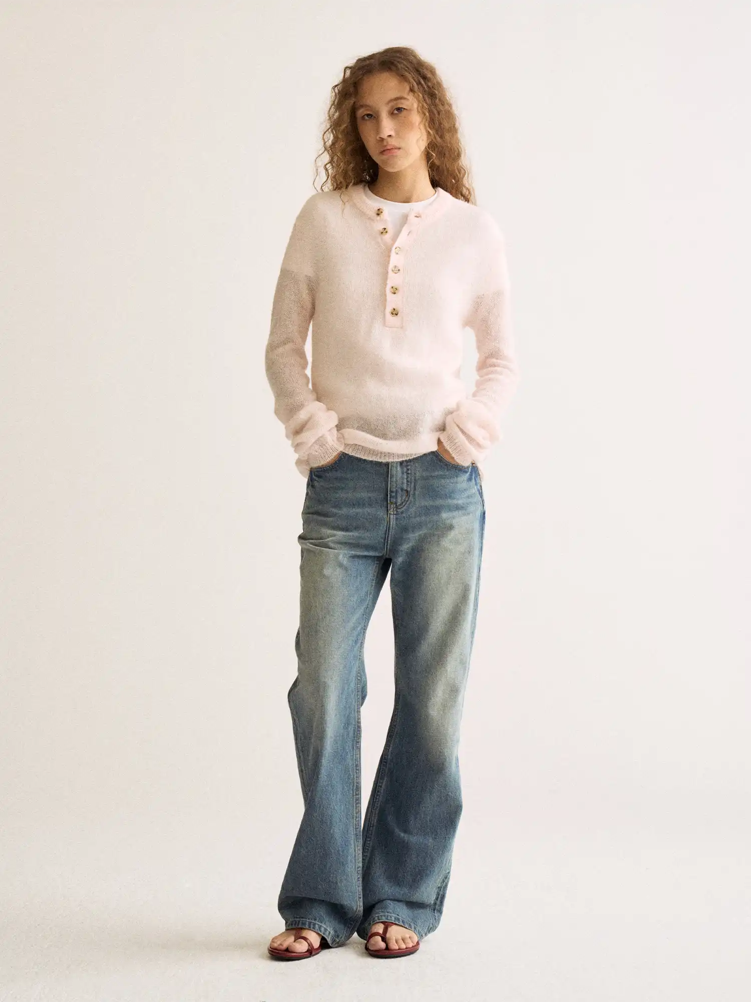 FirstFloor Fitted Henley Neck Sweater | Canton Collective