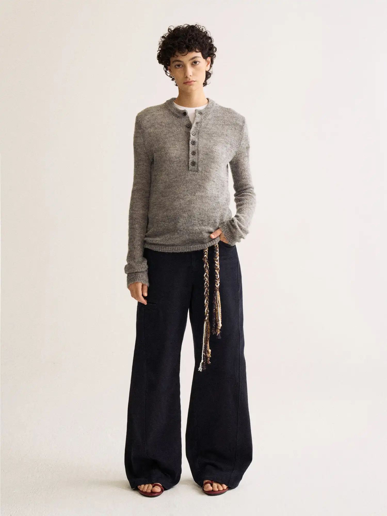 FirstFloor Fitted Henley Neck Sweater | Canton Collective