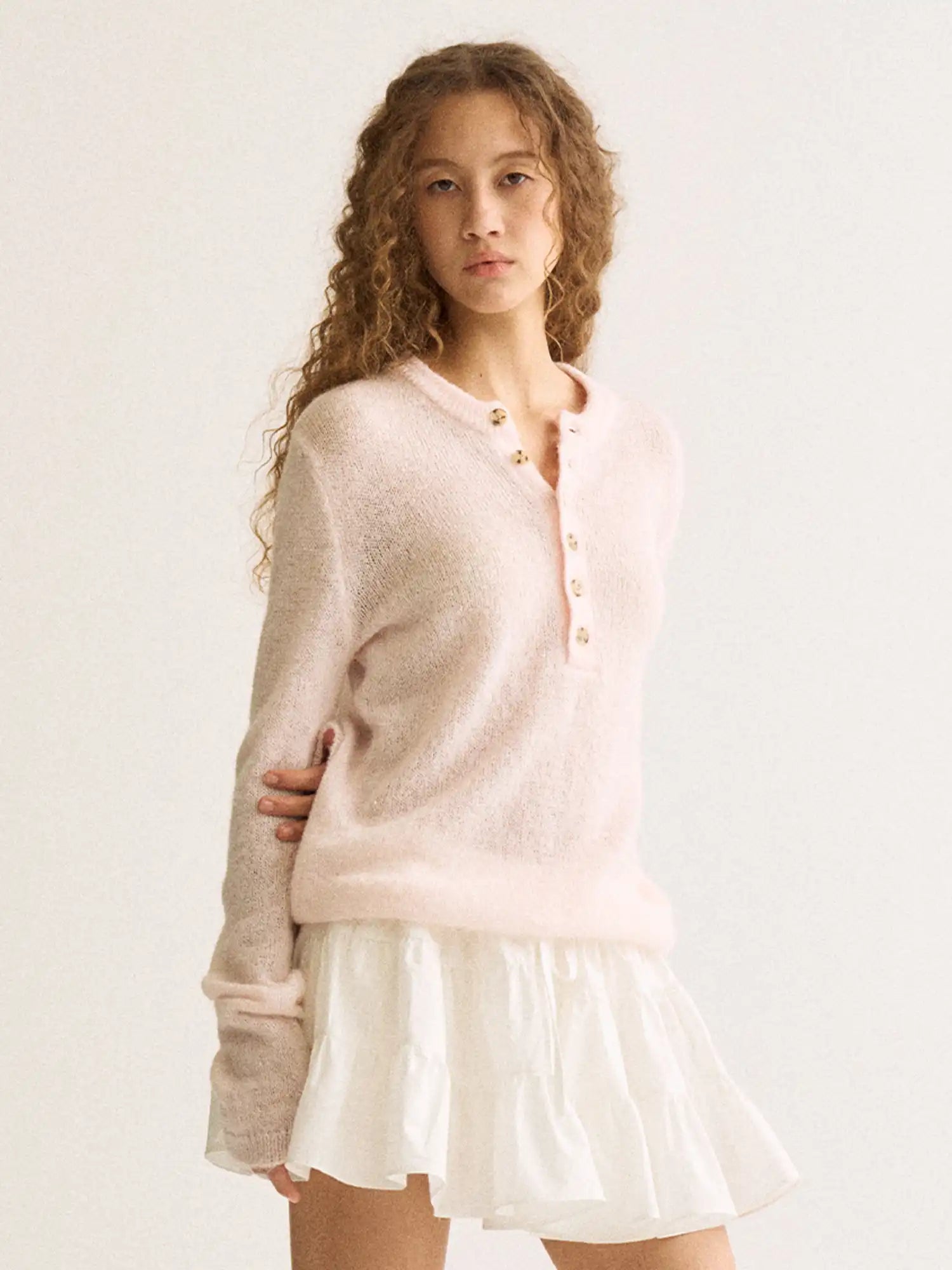 FirstFloor Fitted Henley Neck Sweater | Canton Collective