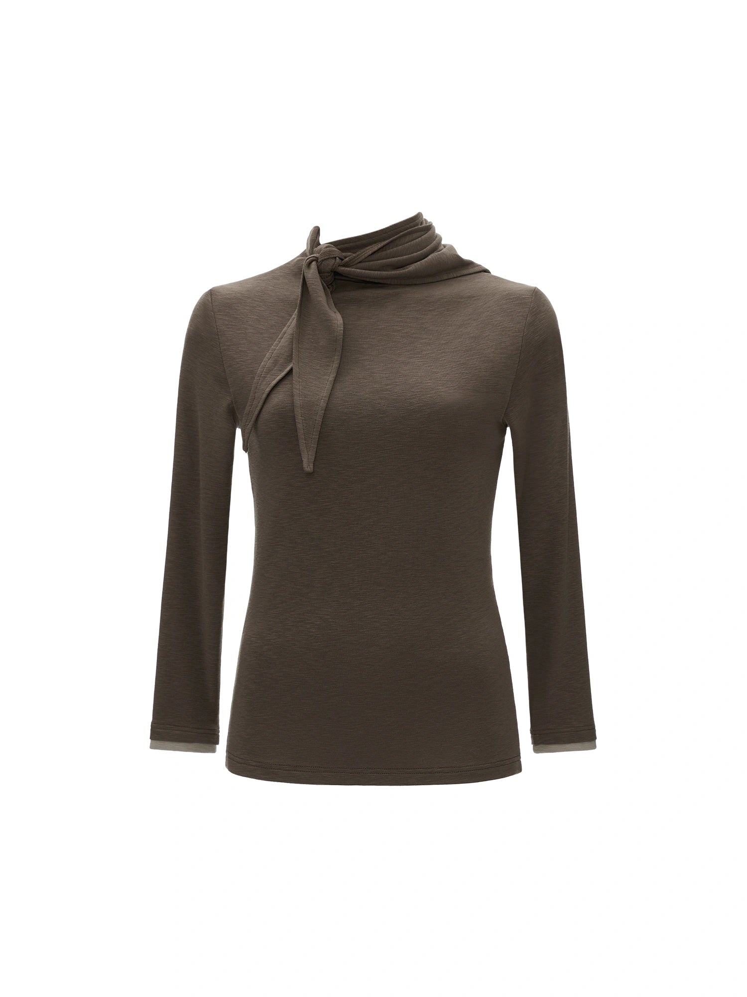 MAMC Fitted Long Sleeve Neck Scarf Top | Canton Collective