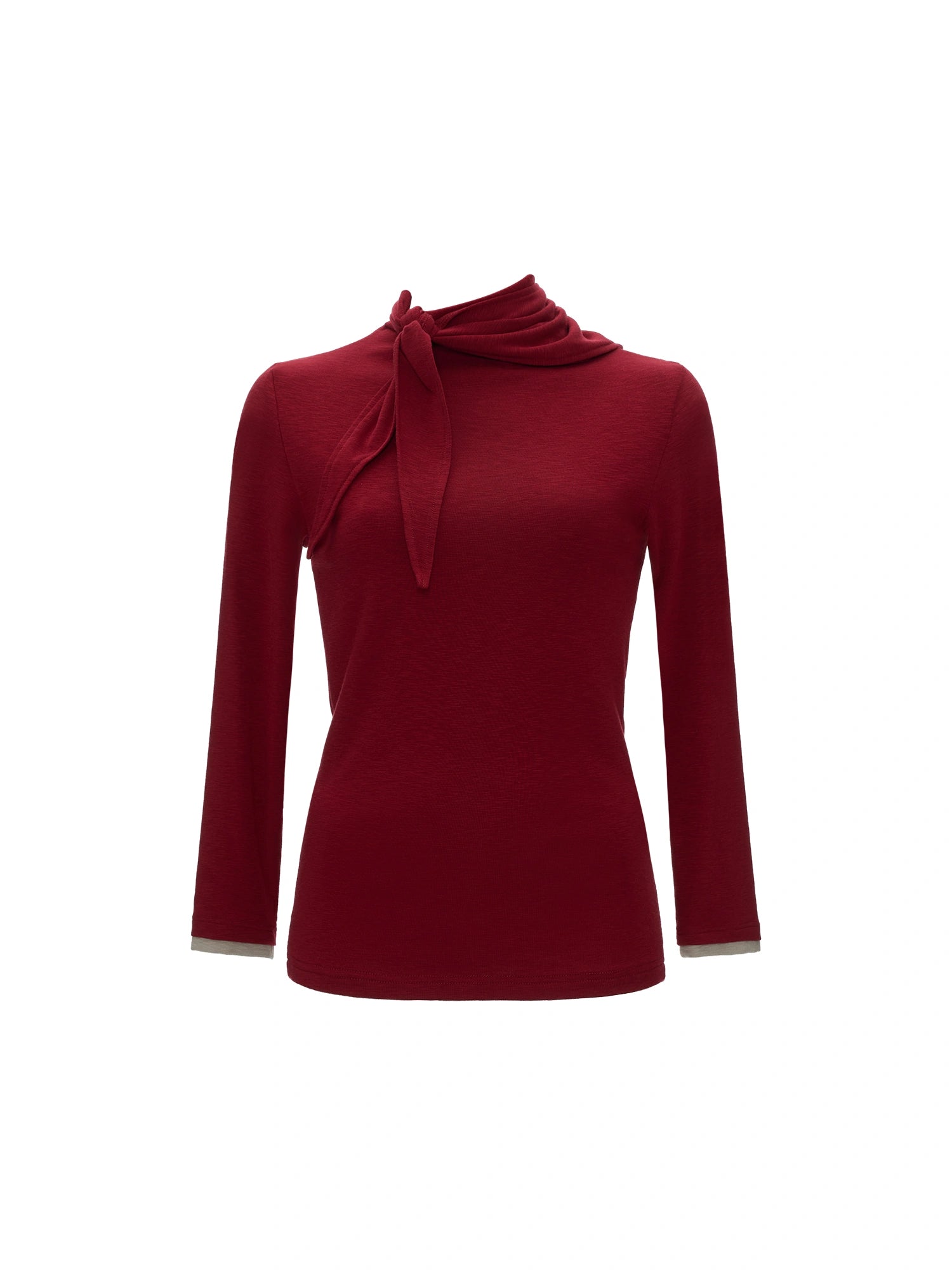MAMC Fitted Long Sleeve Neck Scarf Top | Canton Collective