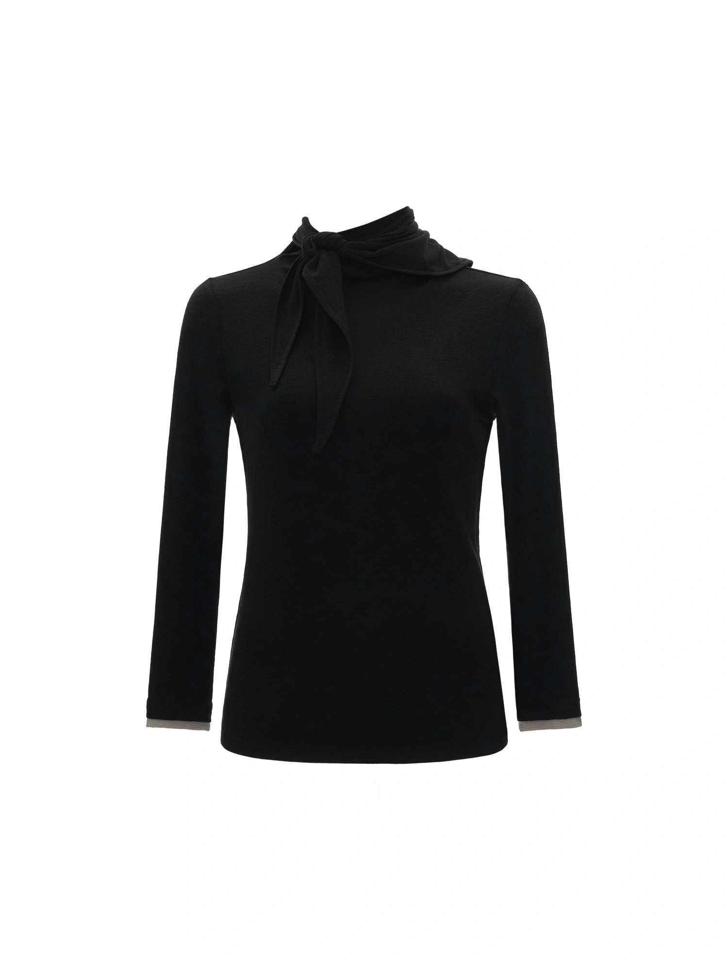 MAMC Fitted Long Sleeve Neck Scarf Top | Canton Collective