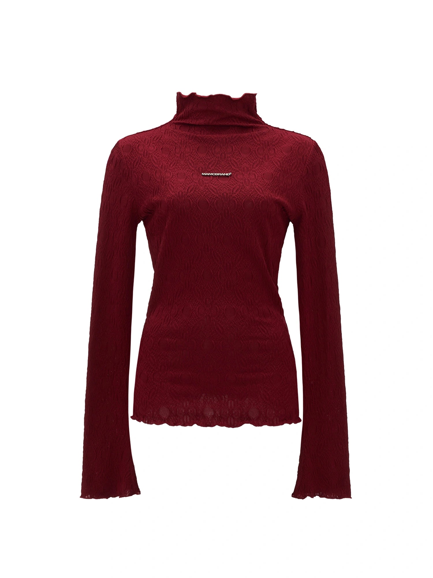MAMC Fitted Long Sleeve Textured Turtleneck Top | Canton Collective