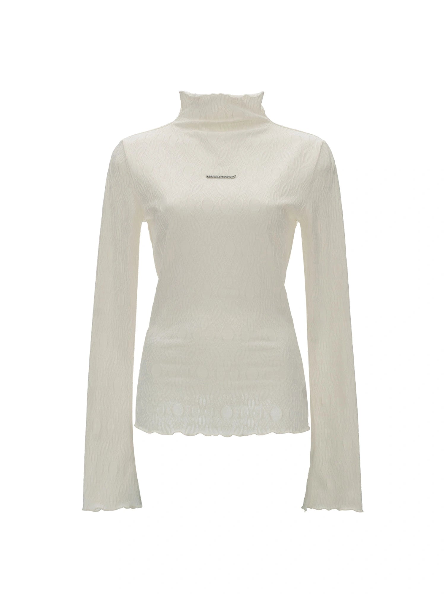 MAMC Fitted Long Sleeve Textured Turtleneck Top | Canton Collective