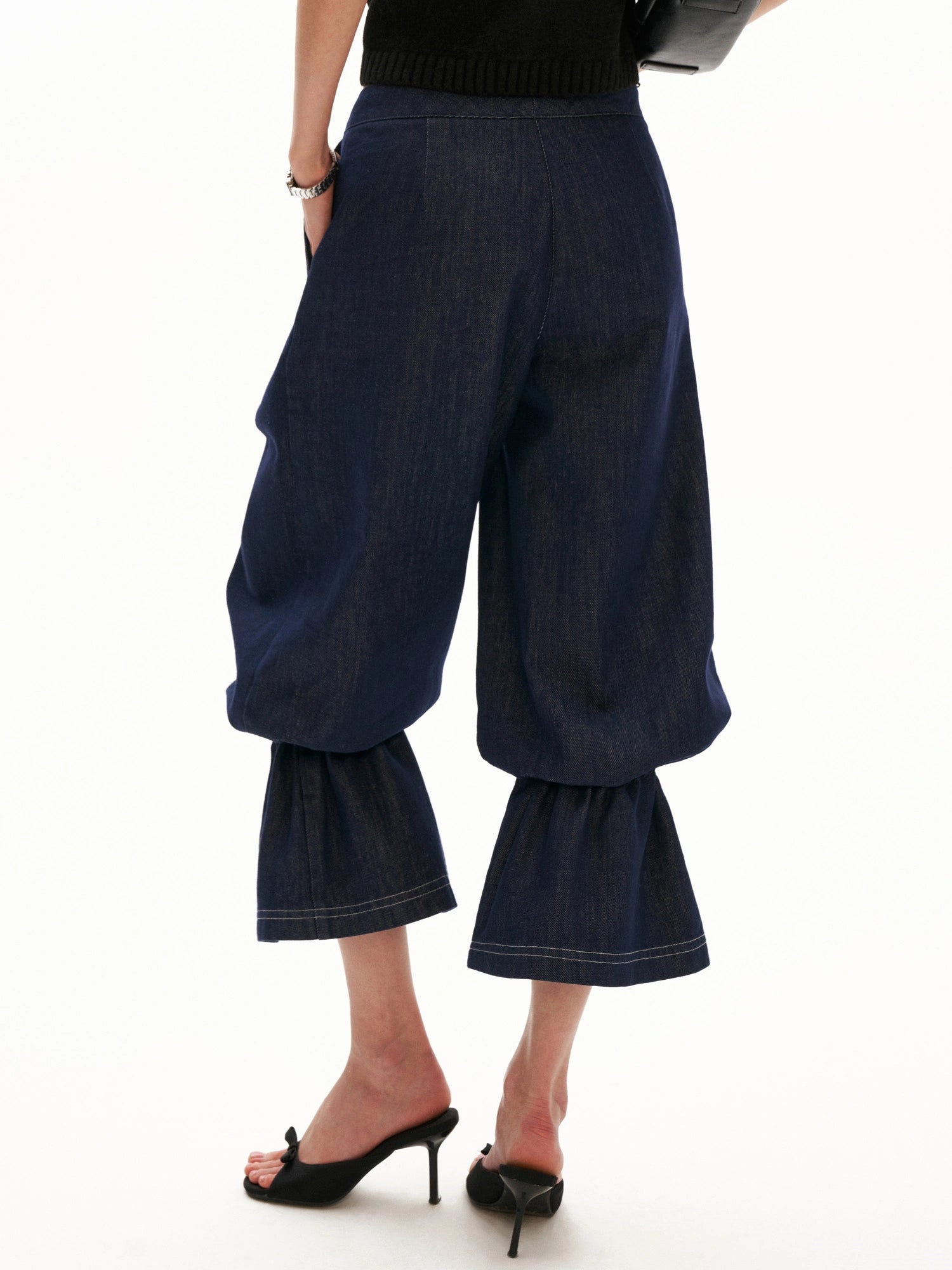 MAMC Flare Cuffs Cropped Barrel Leg Jeans | Canton Collective
