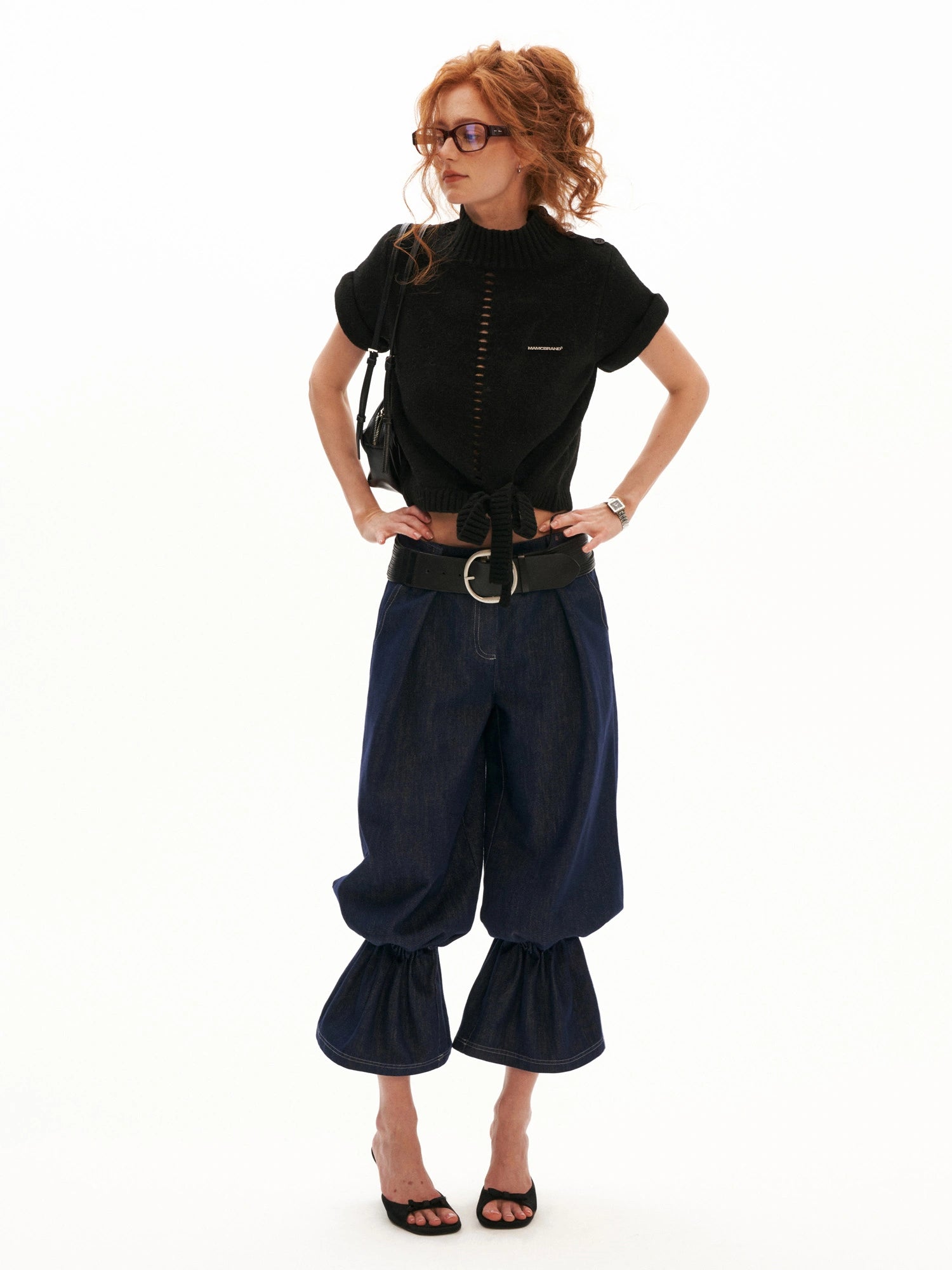 MAMC Flare Cuffs Cropped Barrel Leg Jeans | Canton Collective