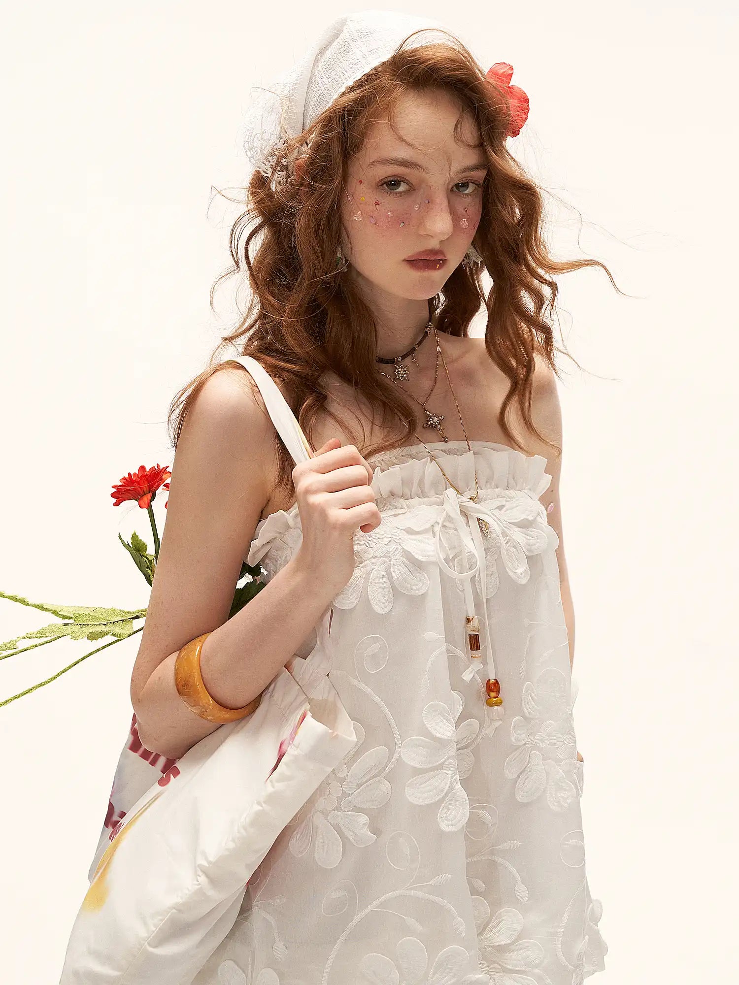 MAMC Floral Applique Babydoll Tube Dress | Canton Collective