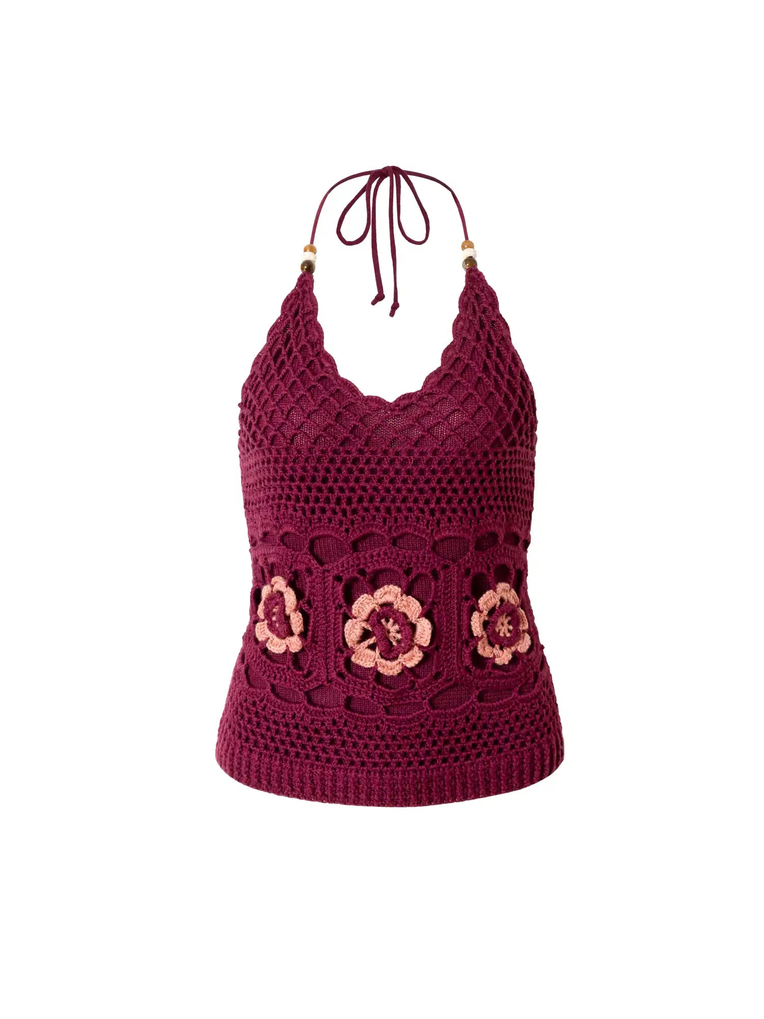 Muse Naps Floral Granny Square Crochet Halter Top | Canton Collective